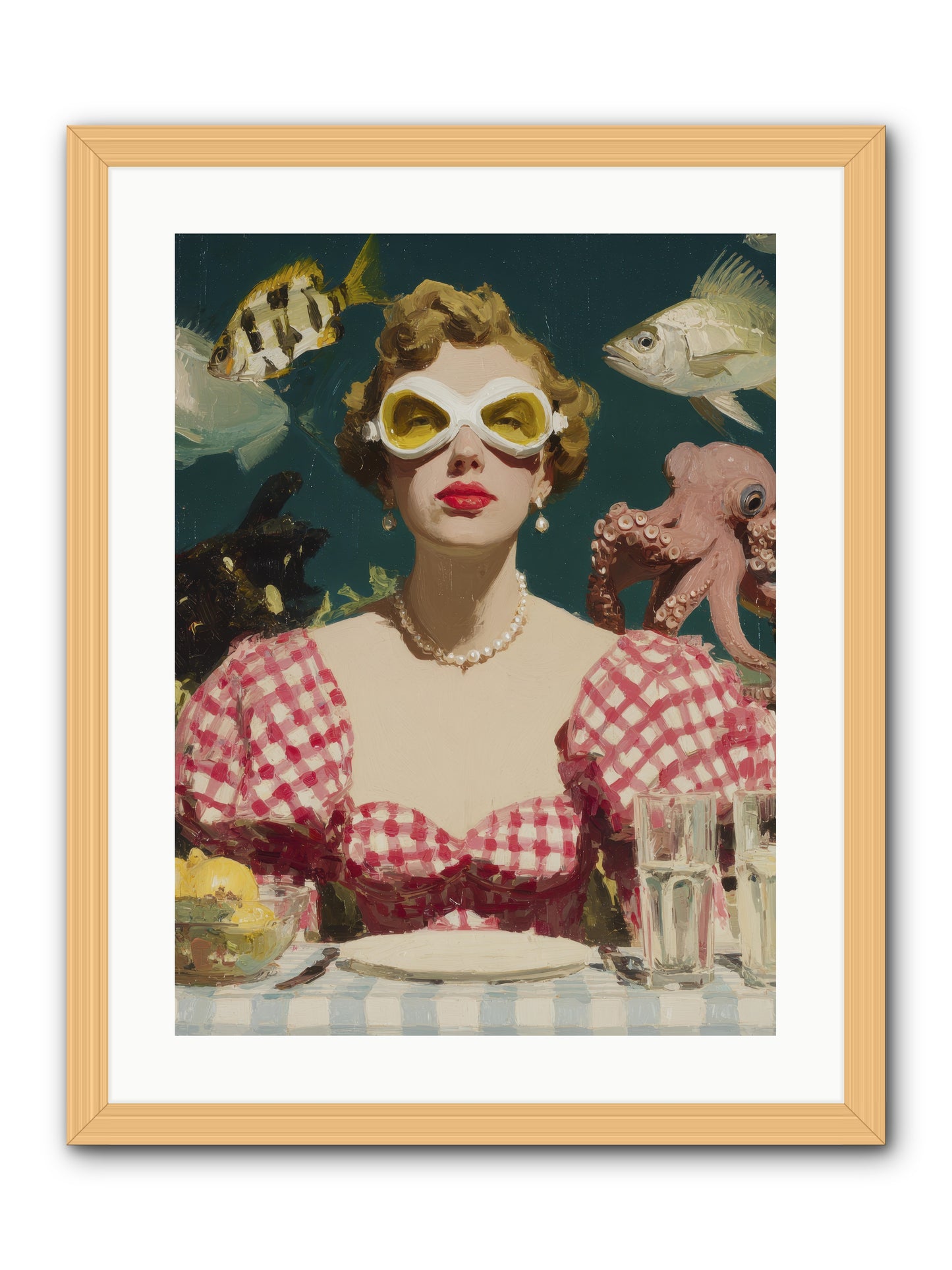 The Phantom of Peony Street -- Framed Print - Natural 18x24