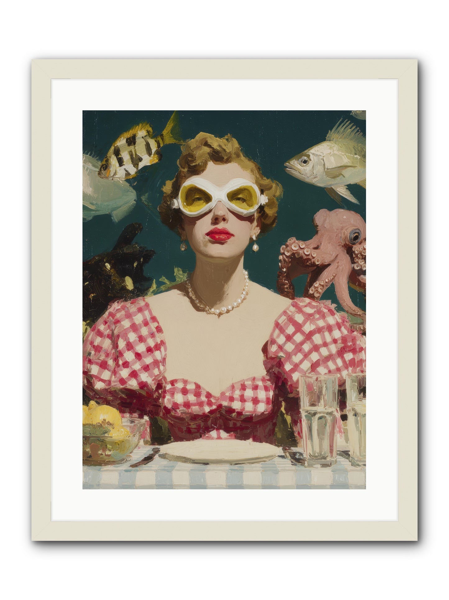 The Phantom of Peony Street -- Framed Print - White 18x24