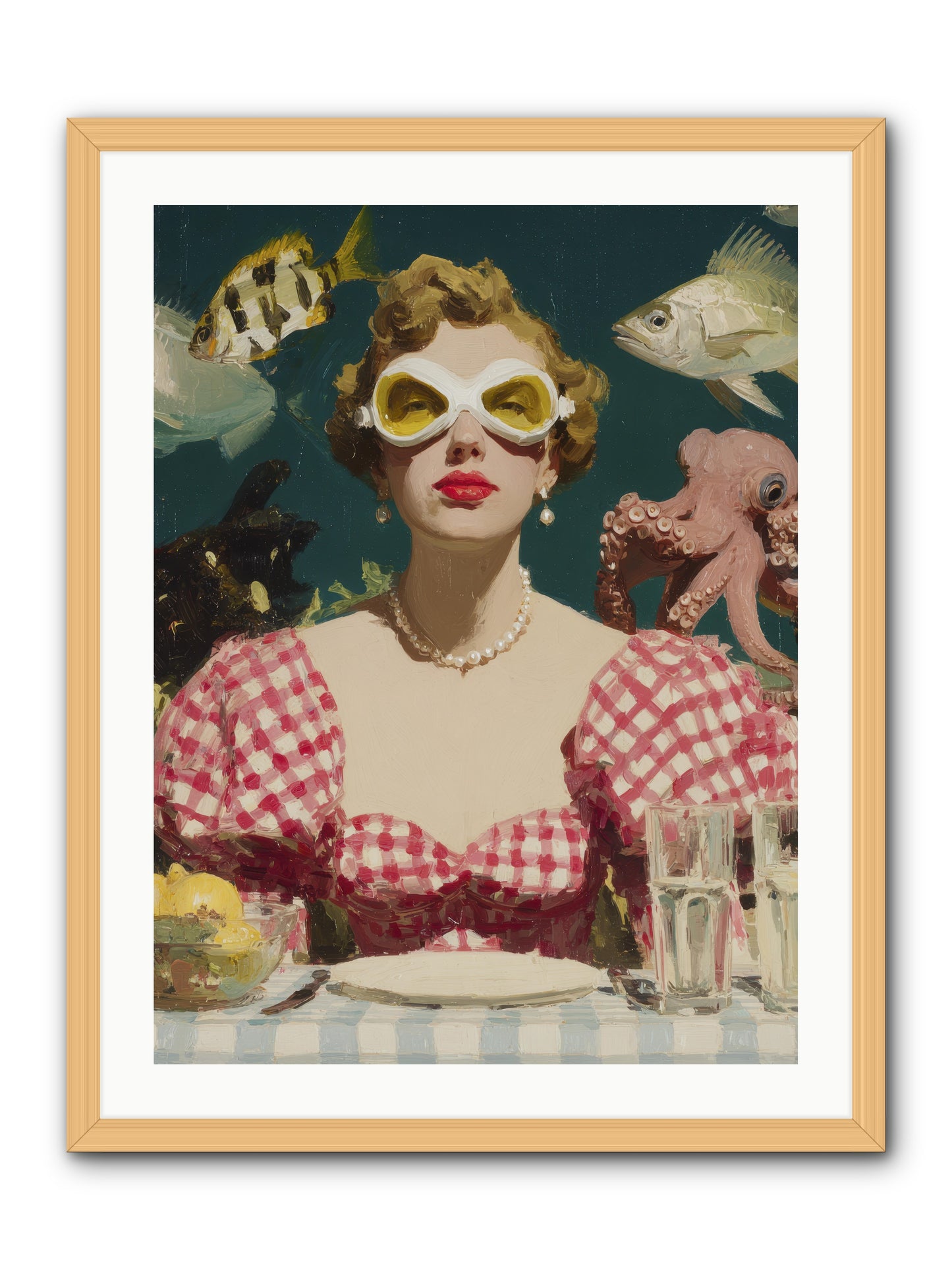The Phantom of Peony Street -- Framed Print - Natural 24x32