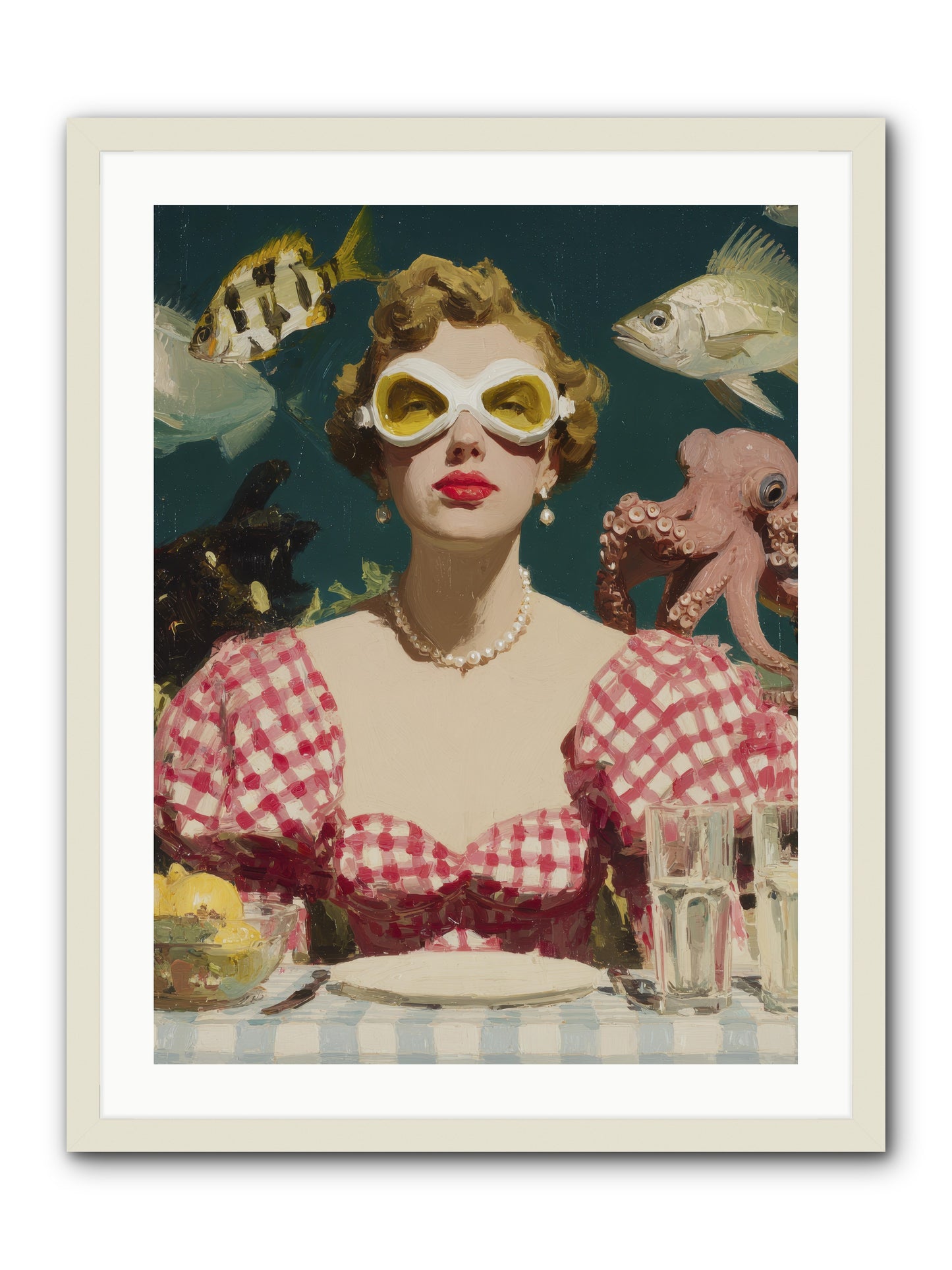 The Phantom of Peony Street -- Framed Print - White 24x32