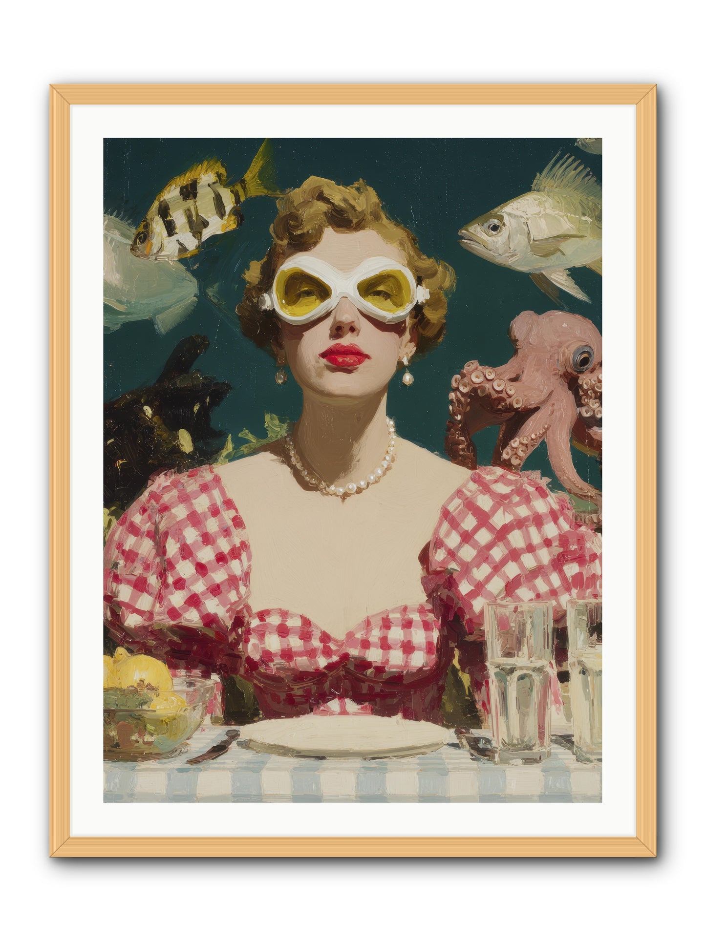 The Phantom of Peony Street -- Framed Print - Natural 30x40