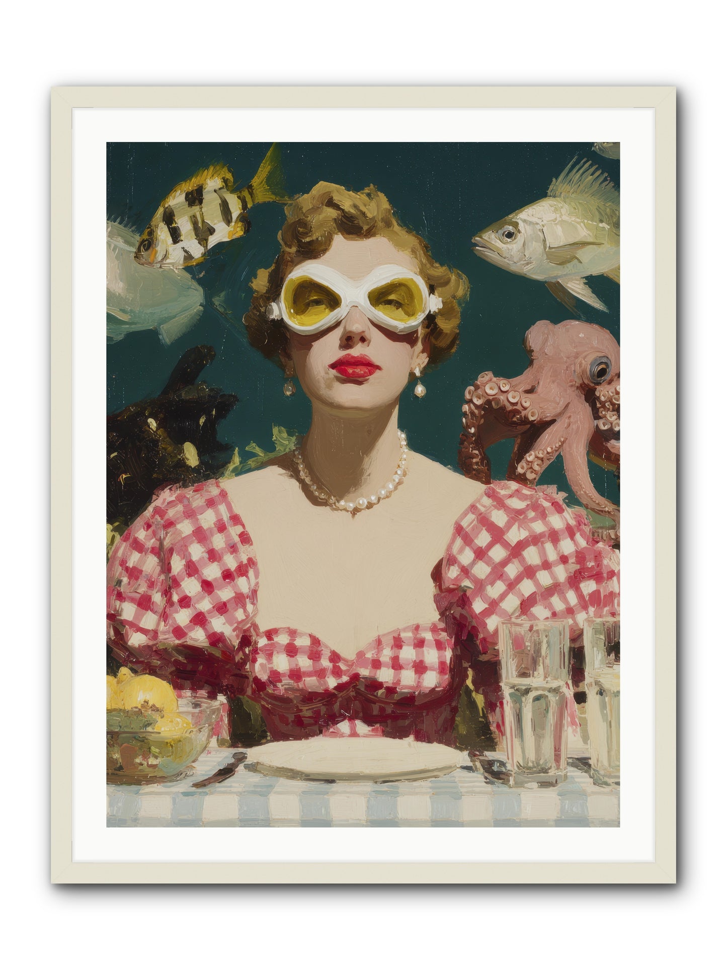 The Phantom of Peony Street -- Framed Print - White 30x40