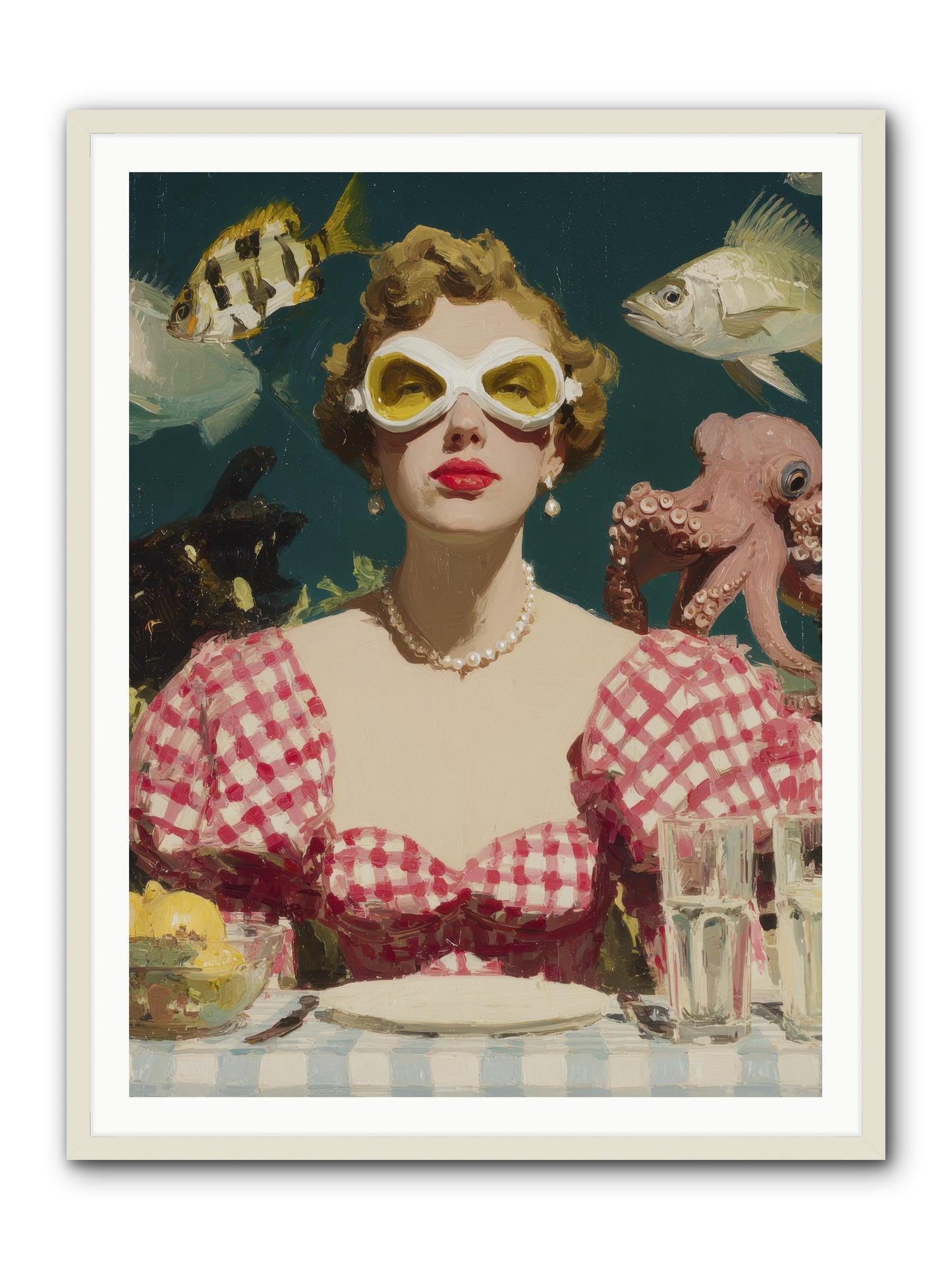 The Phantom of Peony Street -- Framed Print - White 36x48