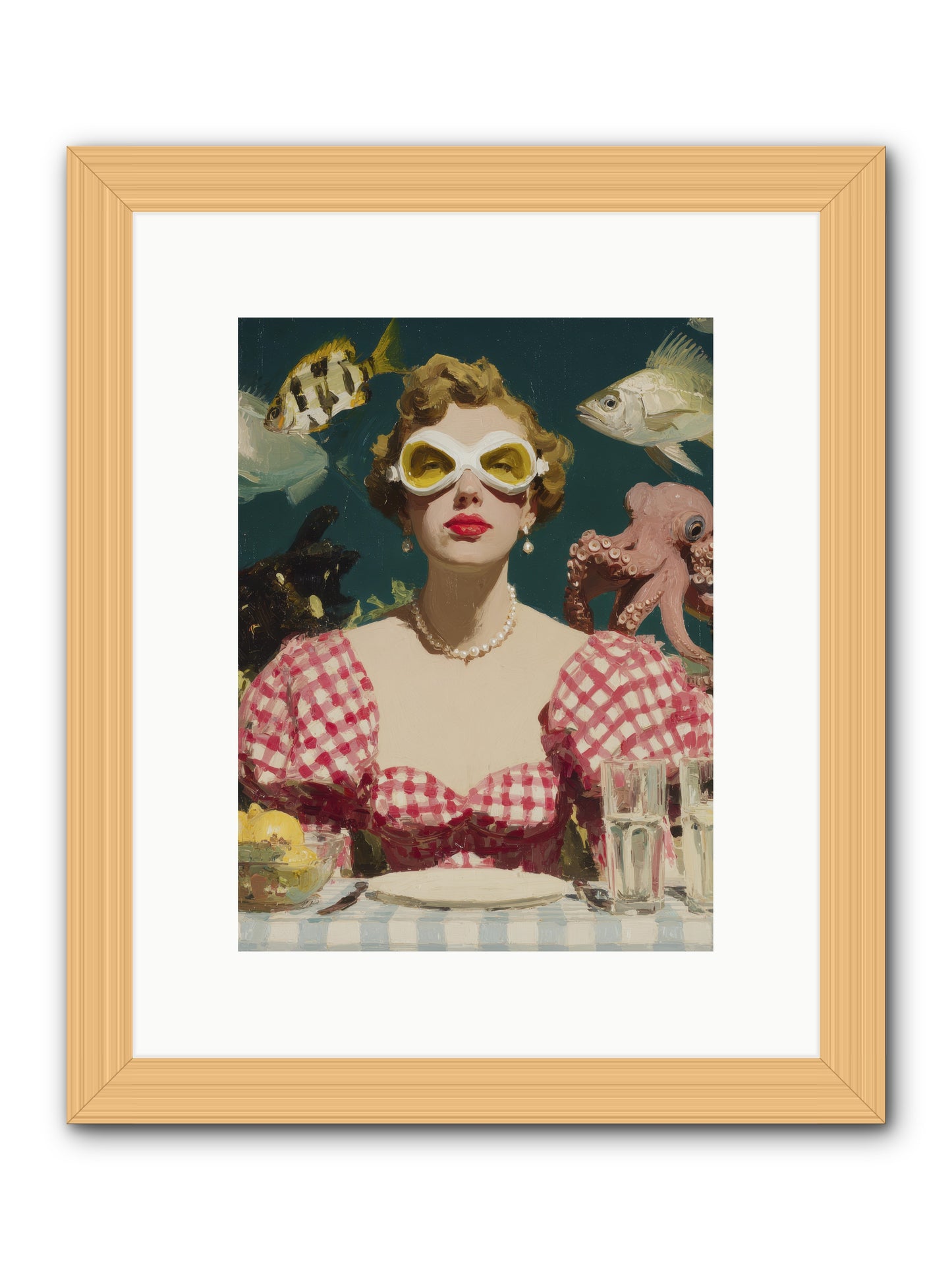 The Phantom of Peony Street -- Framed Print - Natural 9x12