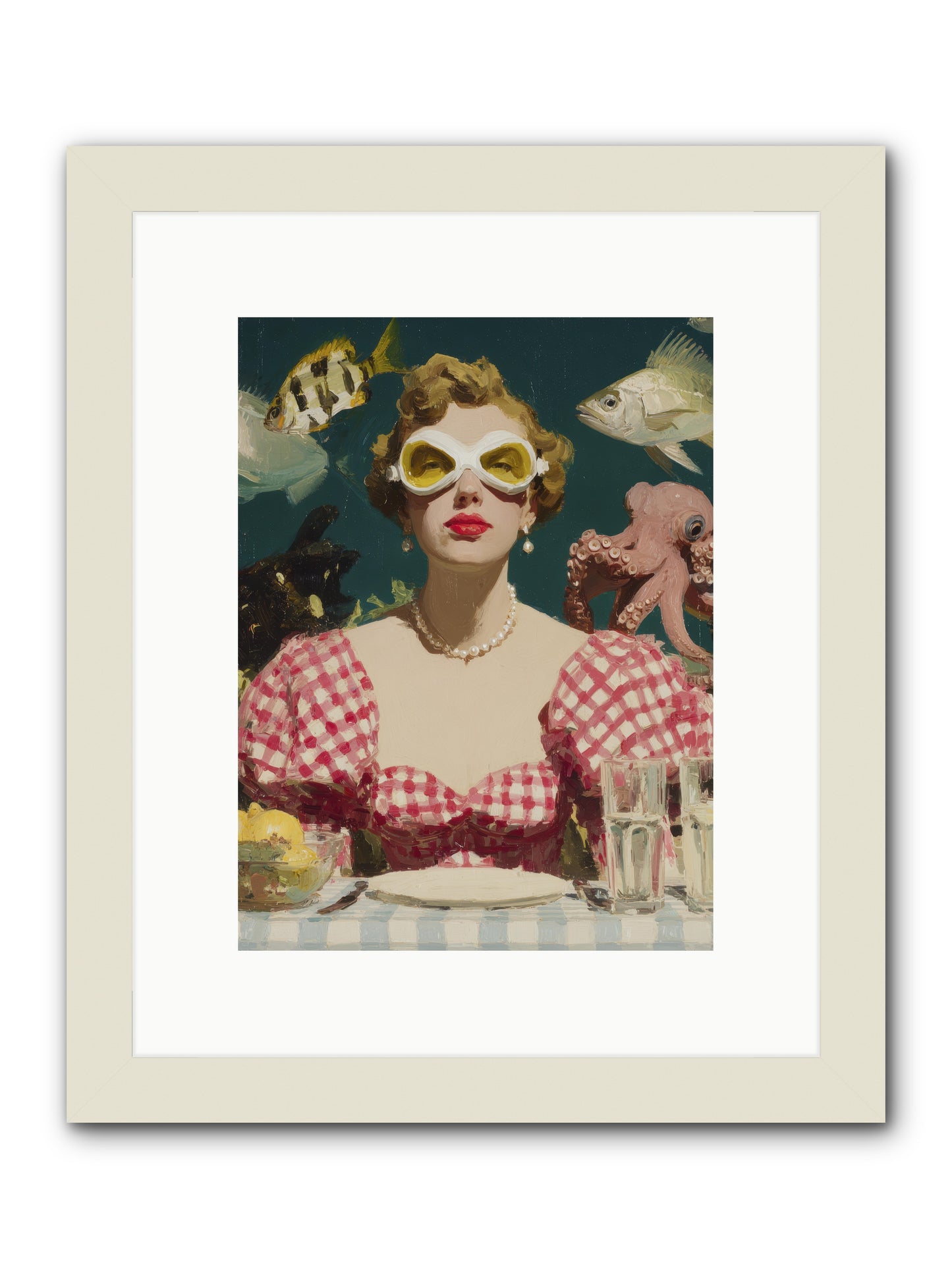 The Phantom of Peony Street -- Framed Print - White 9x12