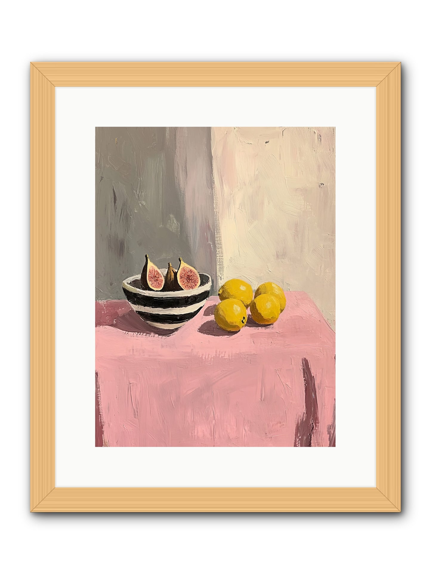 The Pink Cloth -- Framed Print - Natural 12x16