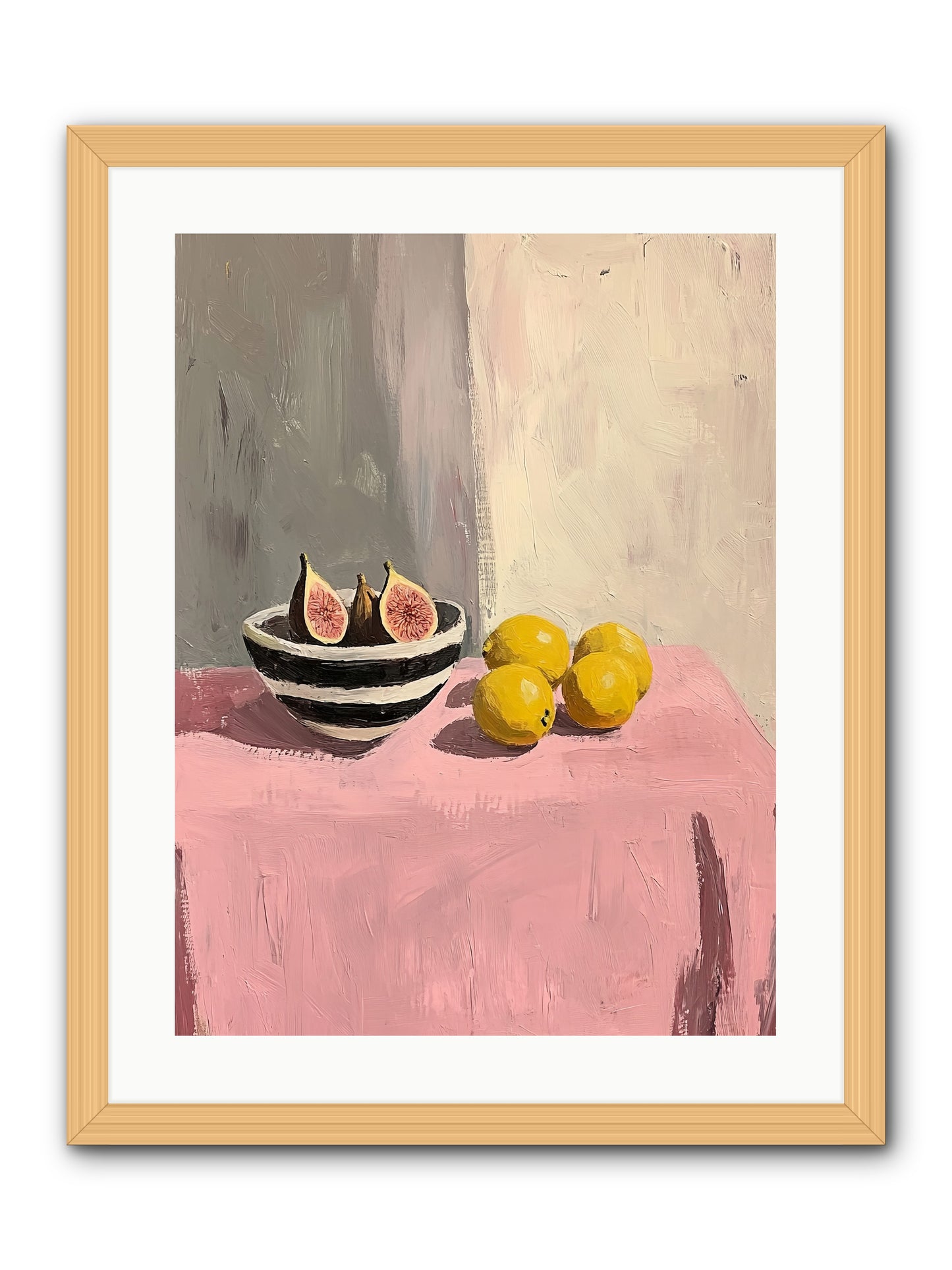 The Pink Cloth -- Framed Print - Natural 18x24