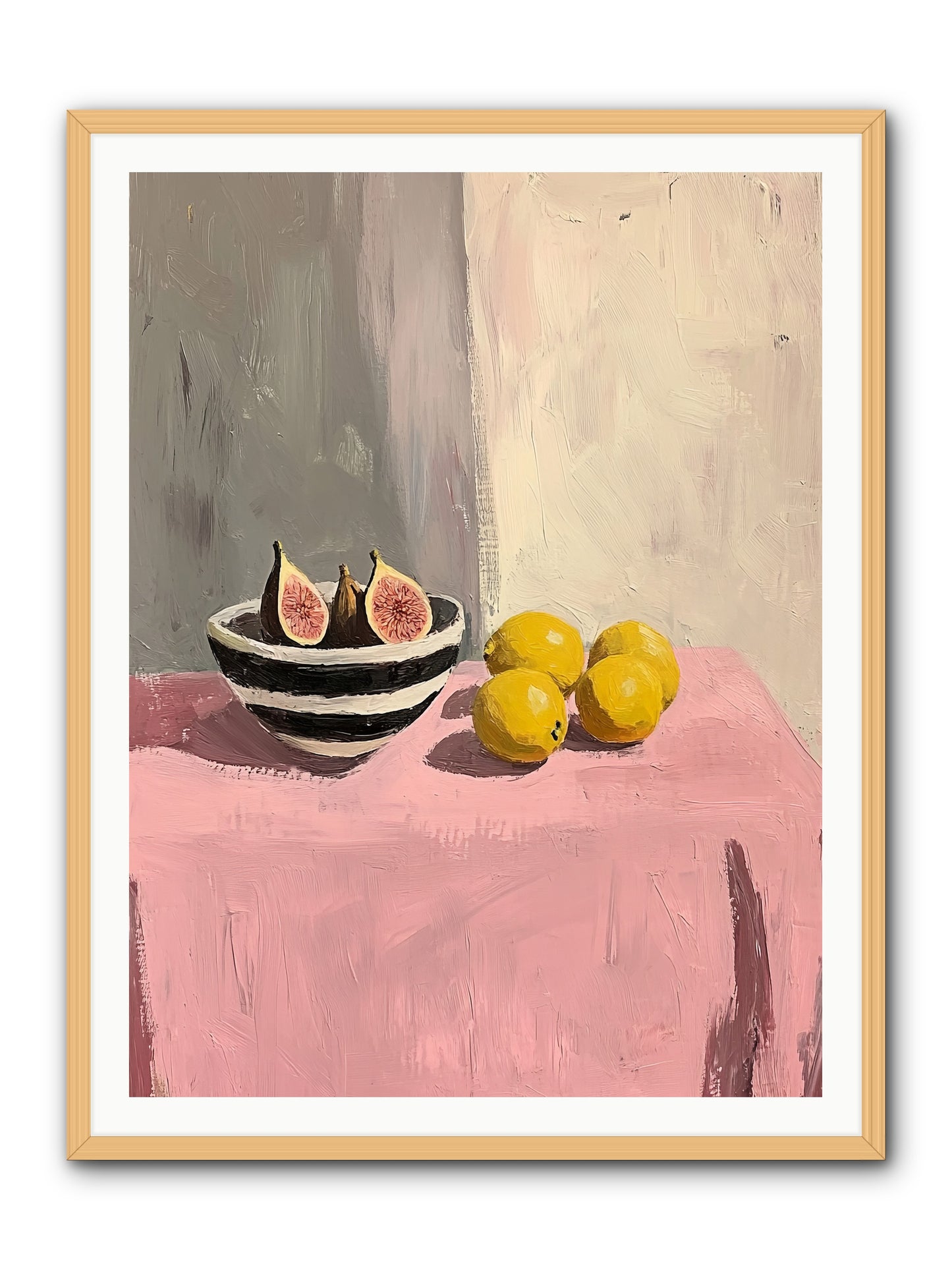 The Pink Cloth -- Framed Print - Natural 36x48