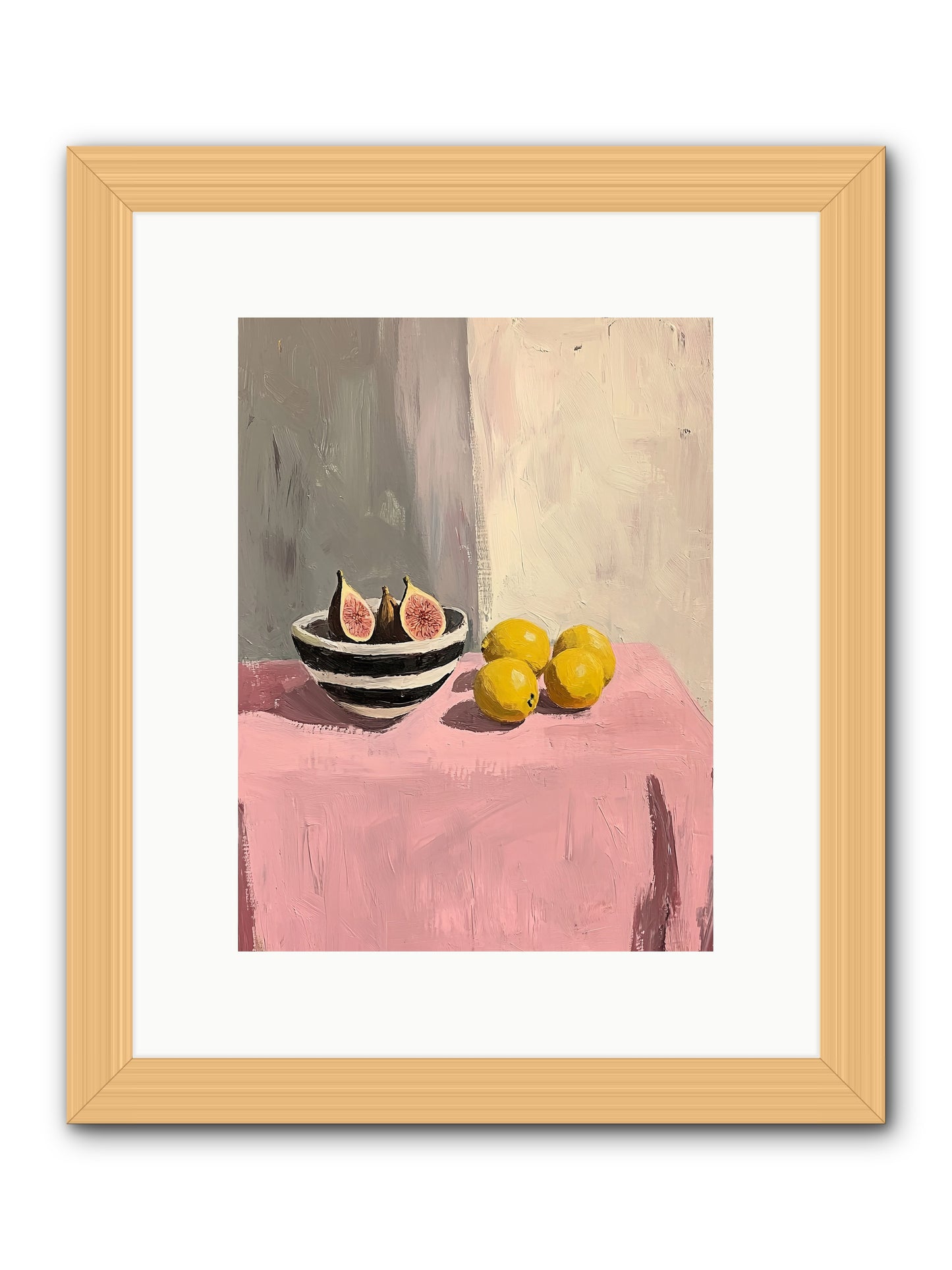 The Pink Cloth -- Framed Print - Natural 9x12
