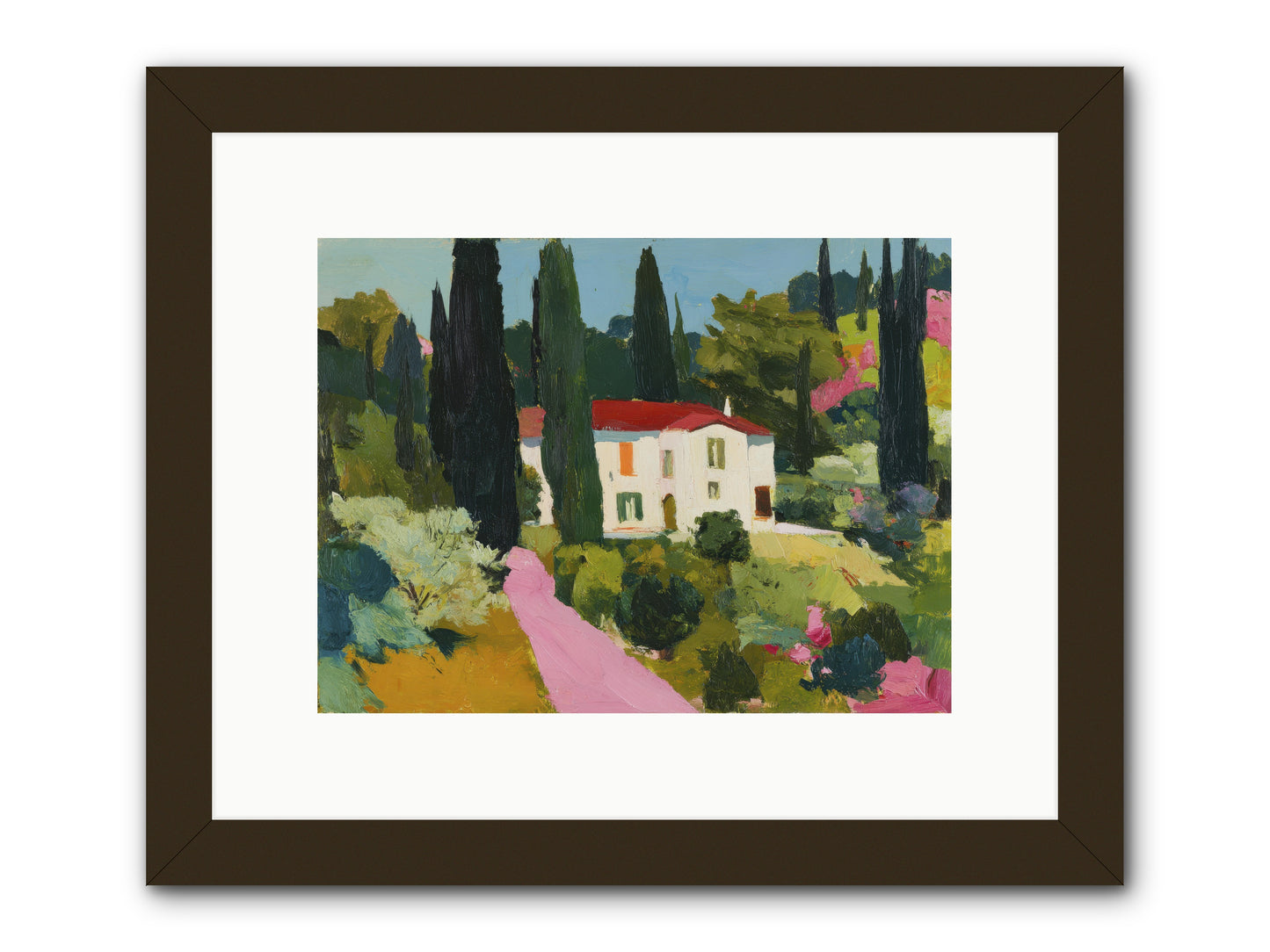 The Pink Path -- Framed Print - Black 12x9