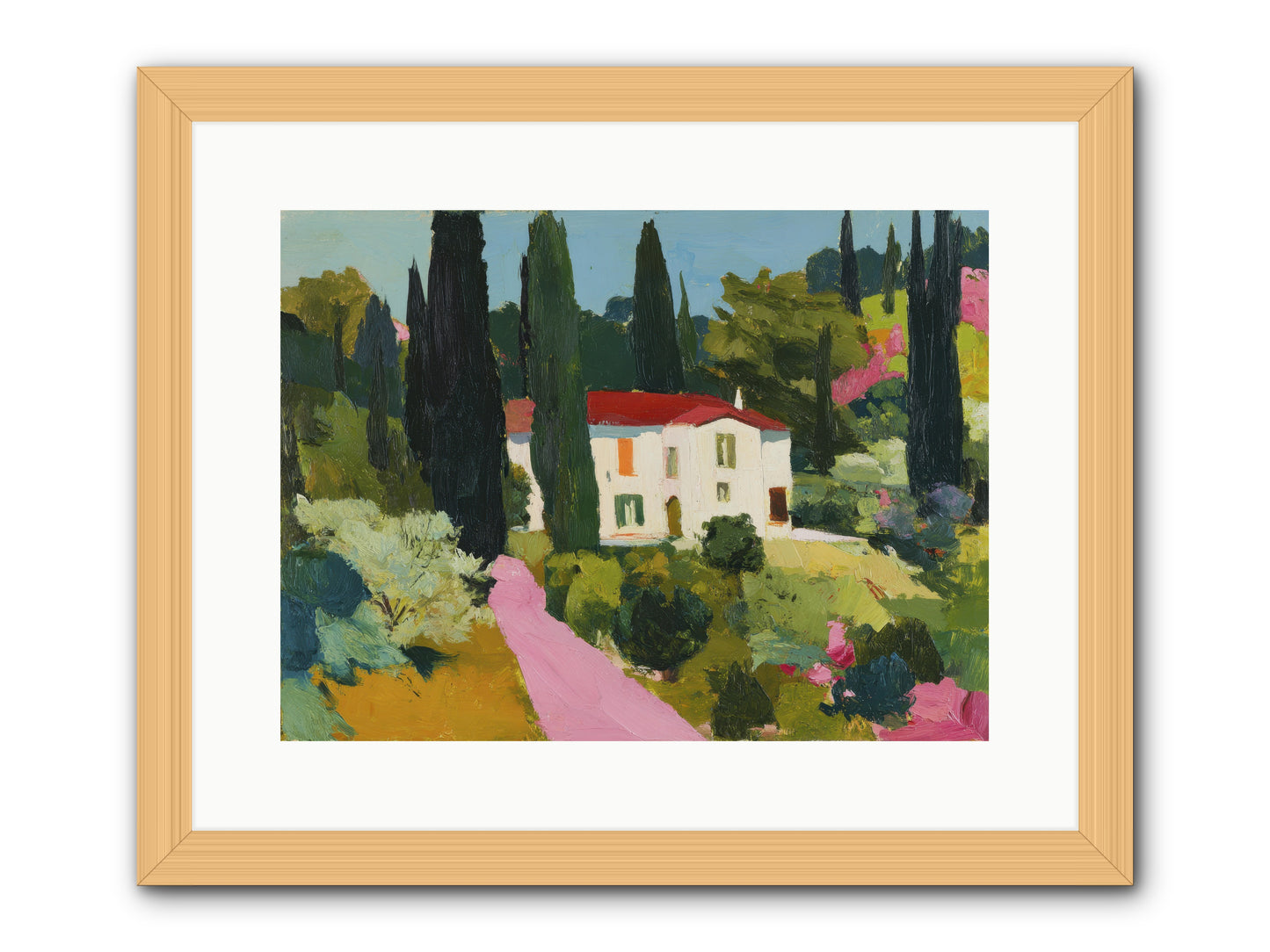 The Pink Path -- Framed Print - Natural 16x12