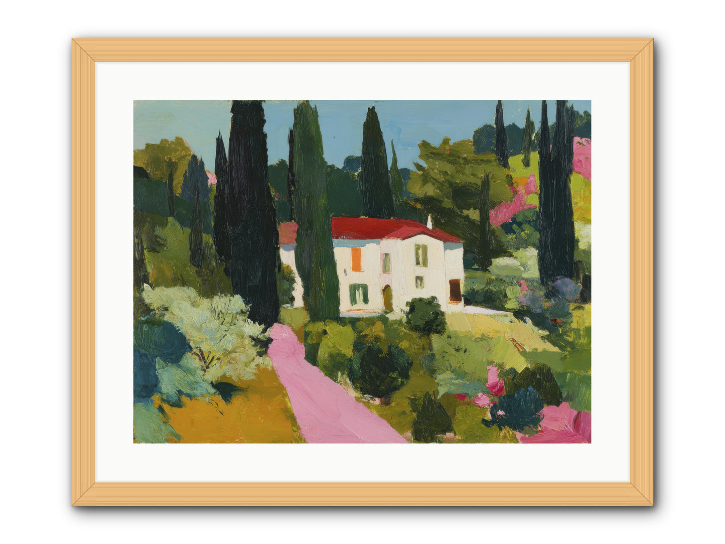 The Pink Path -- Framed Print - Natural 24x18