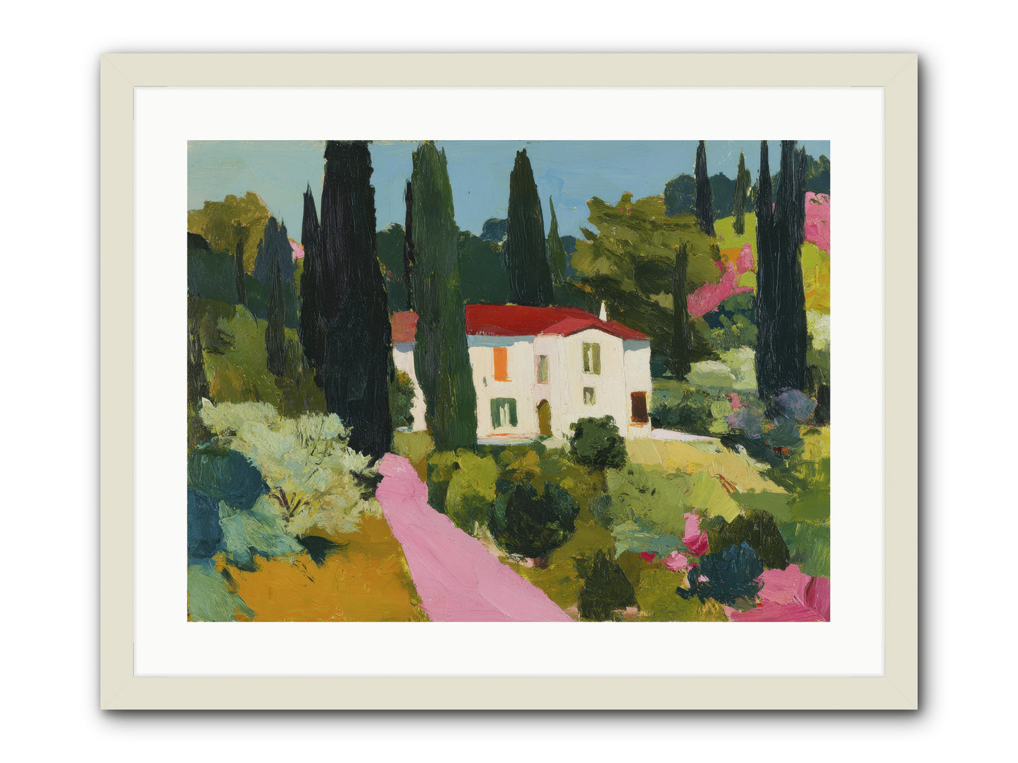 The Pink Path -- Framed Print - White 24x18