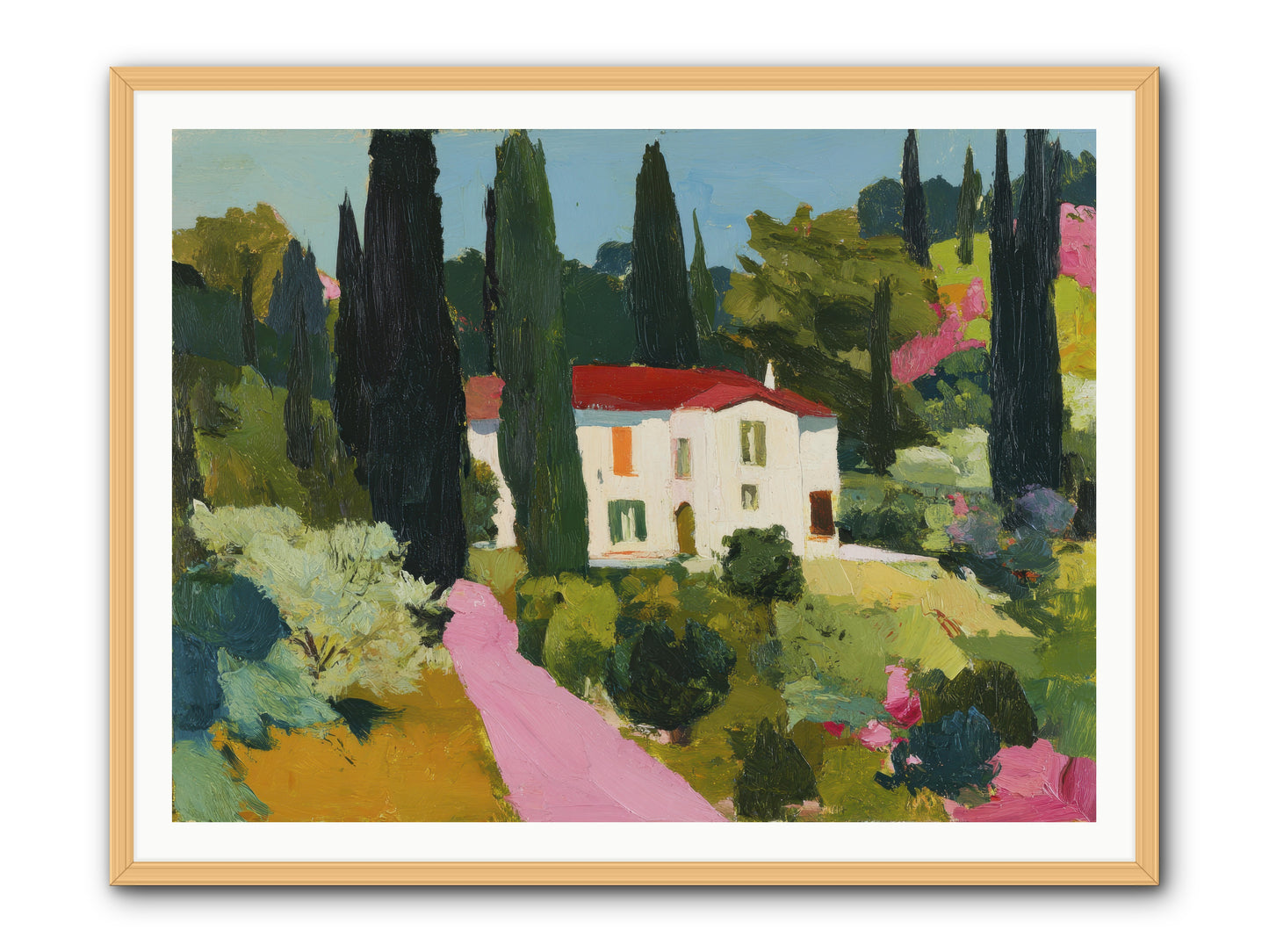 The Pink Path -- Framed Print - Natural 48x36