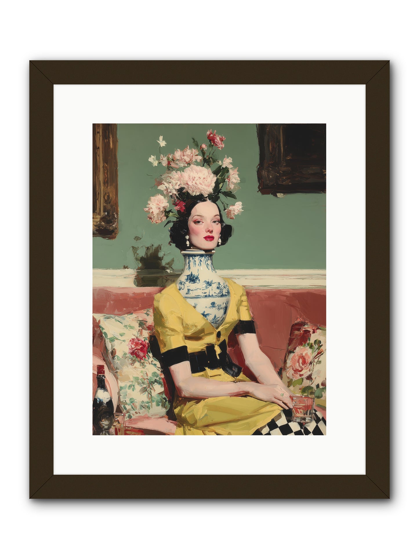 The Porcelain Parlour -- Framed Print - Black 12x16