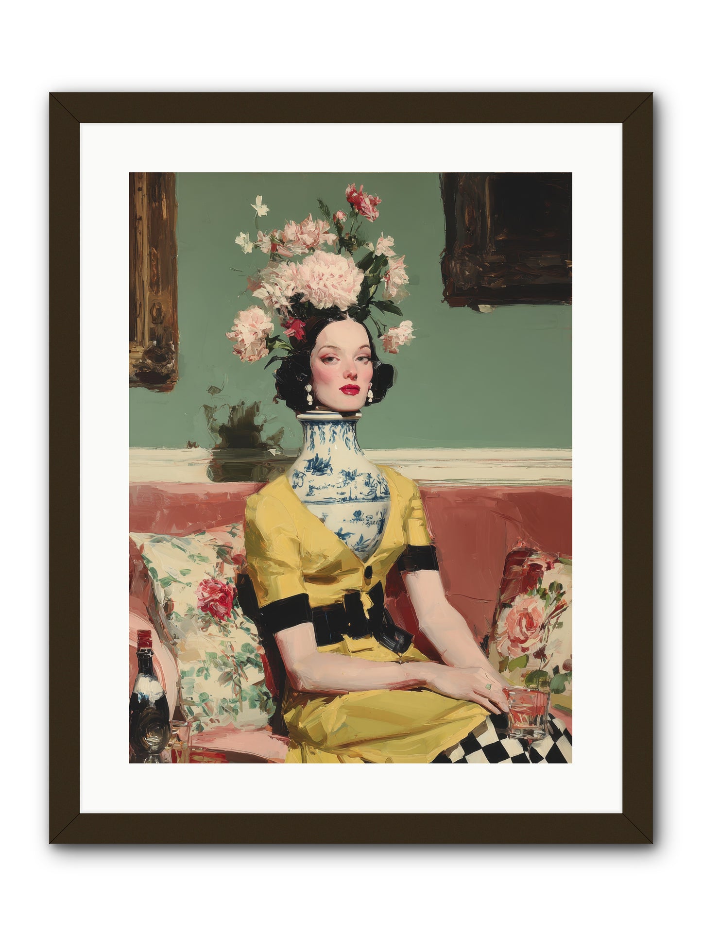 The Porcelain Parlour -- Framed Print - Black 18x24
