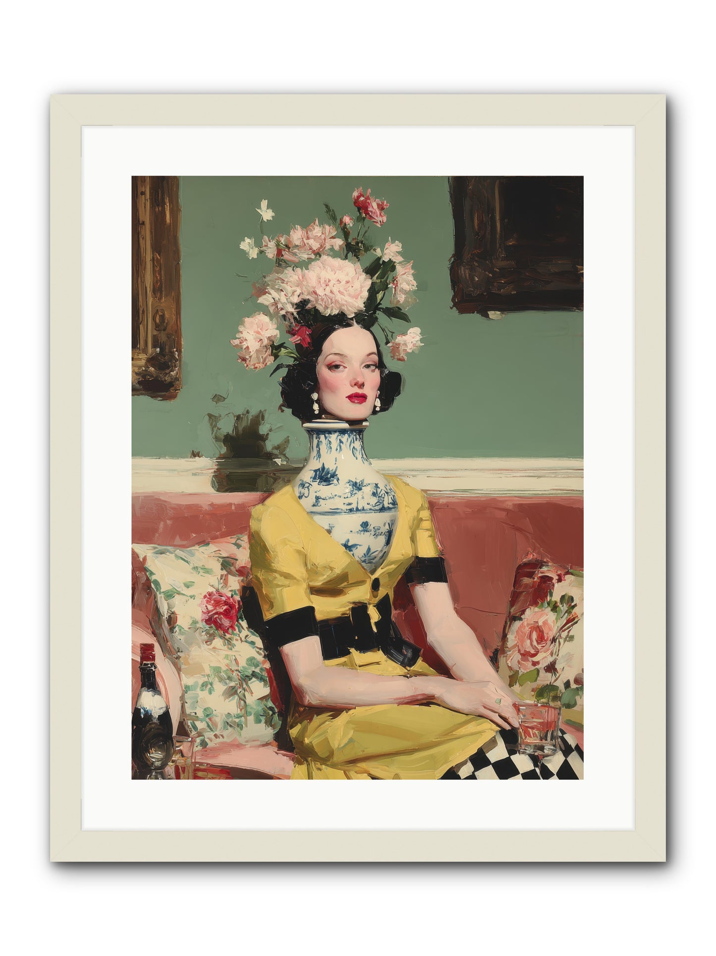 The Porcelain Parlour -- Framed Print - White 18x24