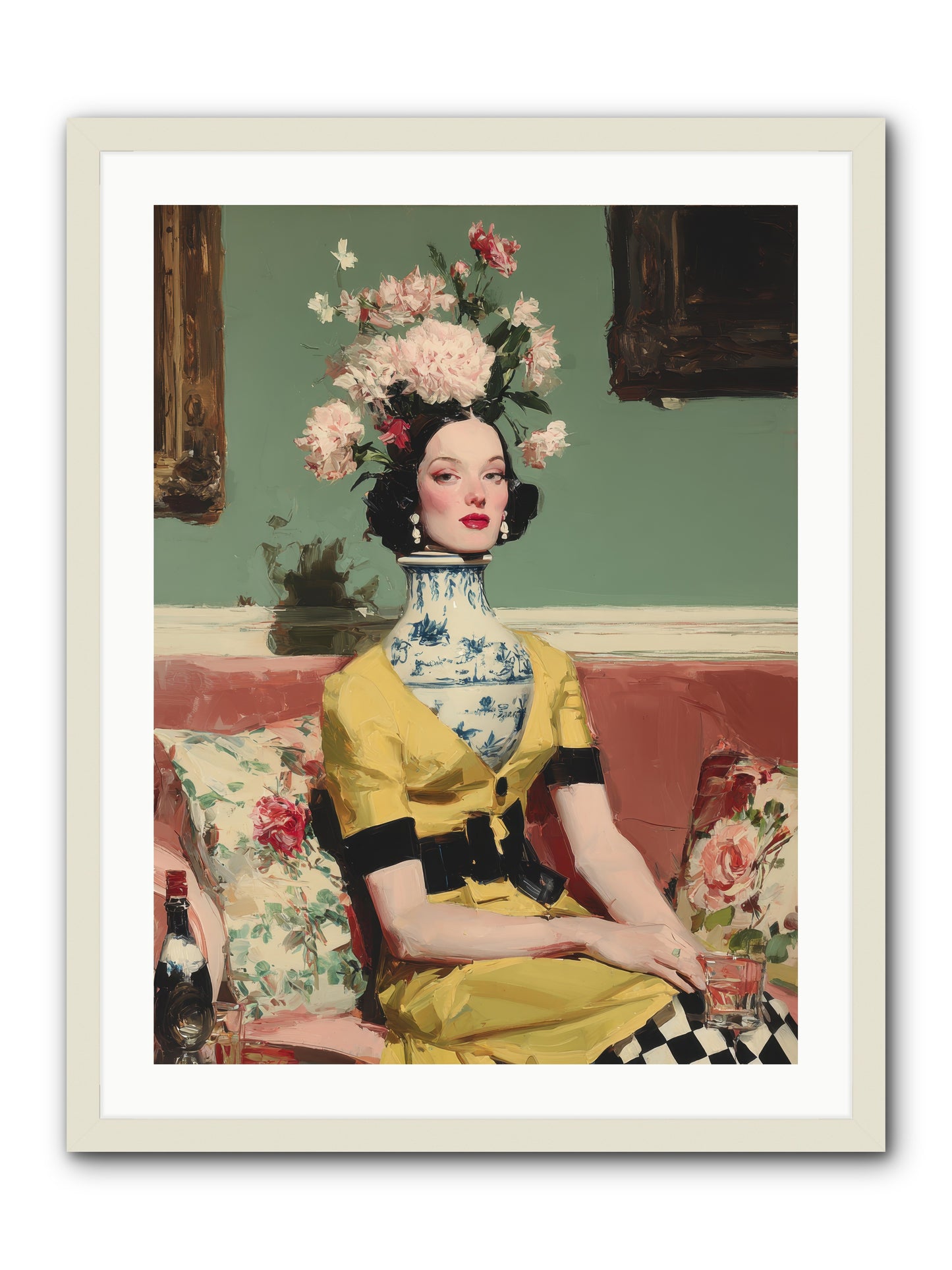The Porcelain Parlour -- Framed Print - White 24x32