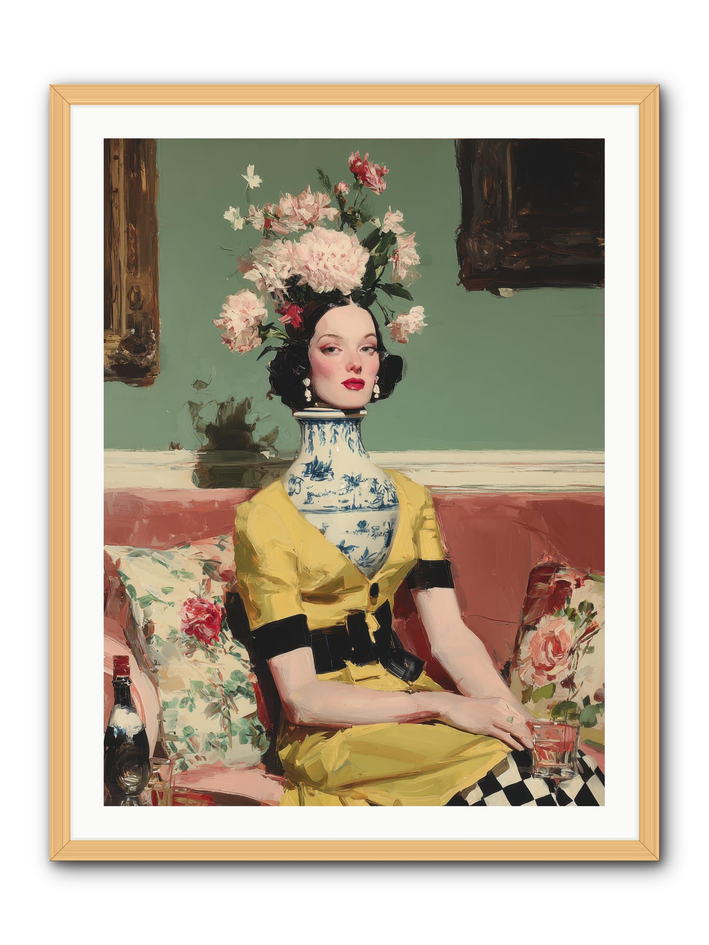 The Porcelain Parlour -- Framed Print - Natural 30x40