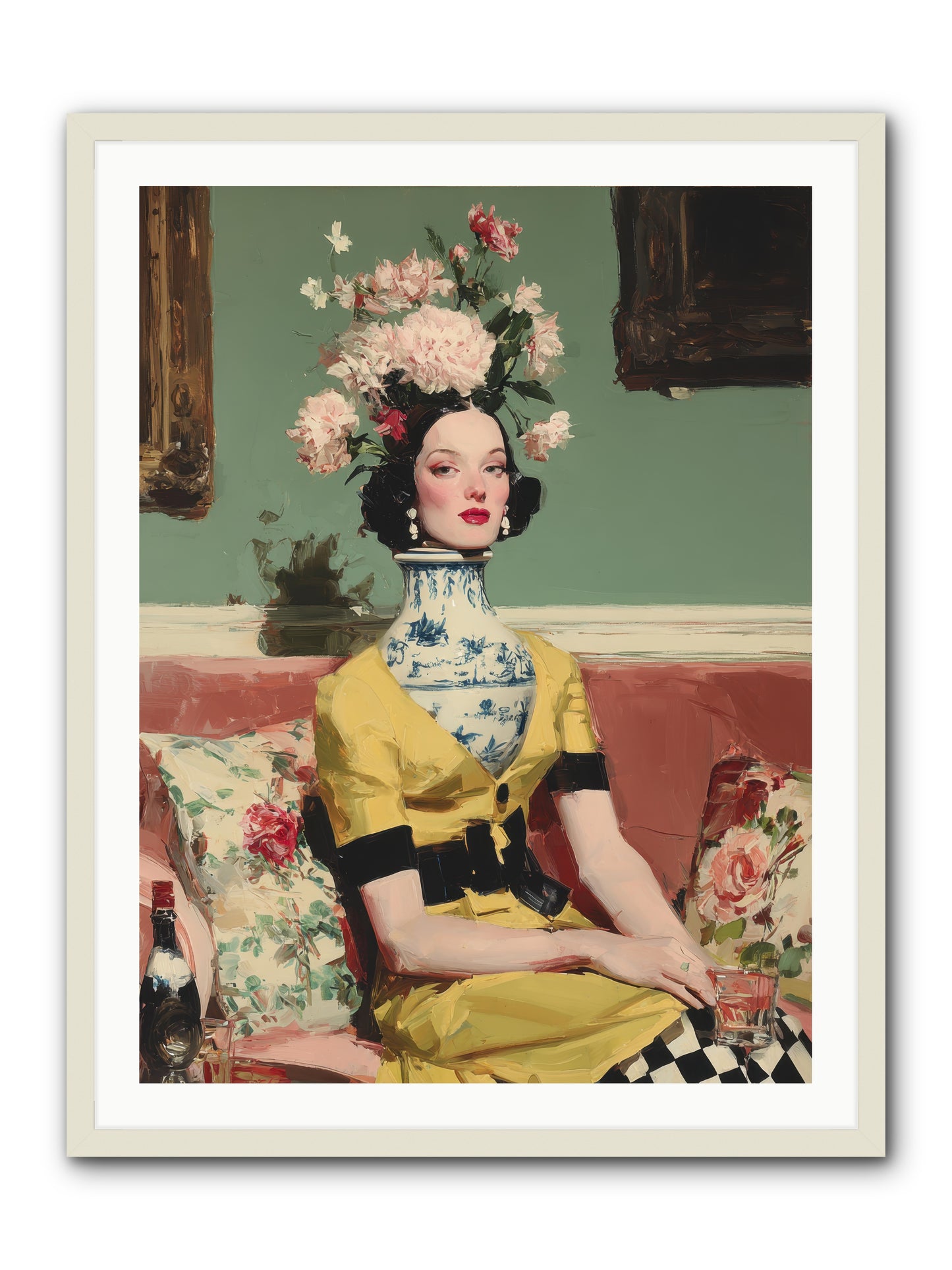The Porcelain Parlour -- Framed Print - White 30x40