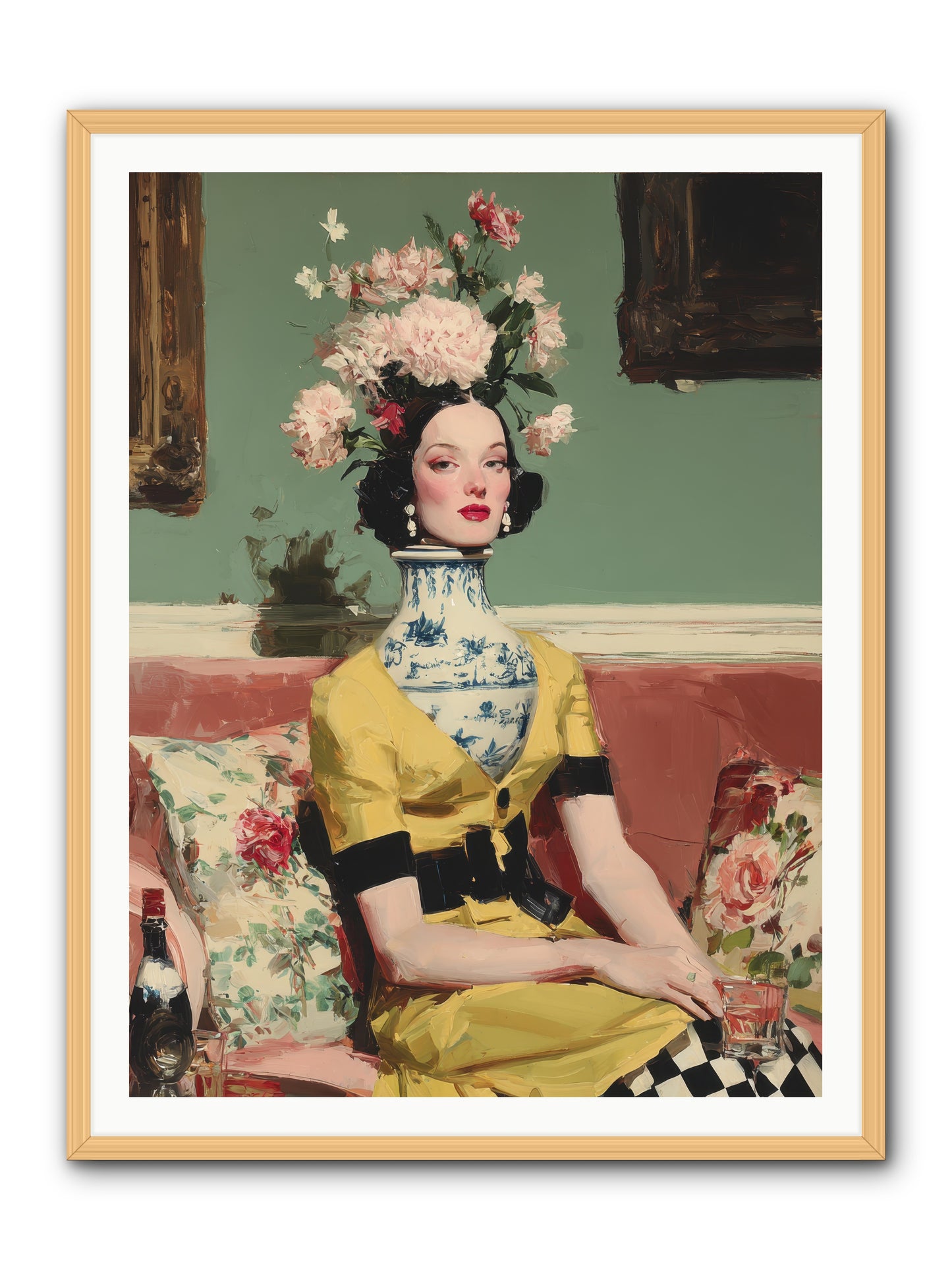 The Porcelain Parlour -- Framed Print - Natural 36x48