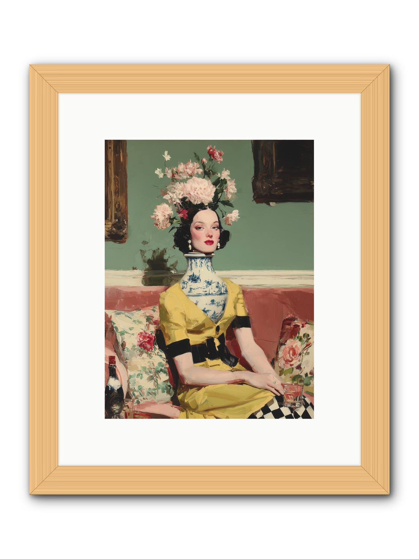 The Porcelain Parlour -- Framed Print - Natural 9x12