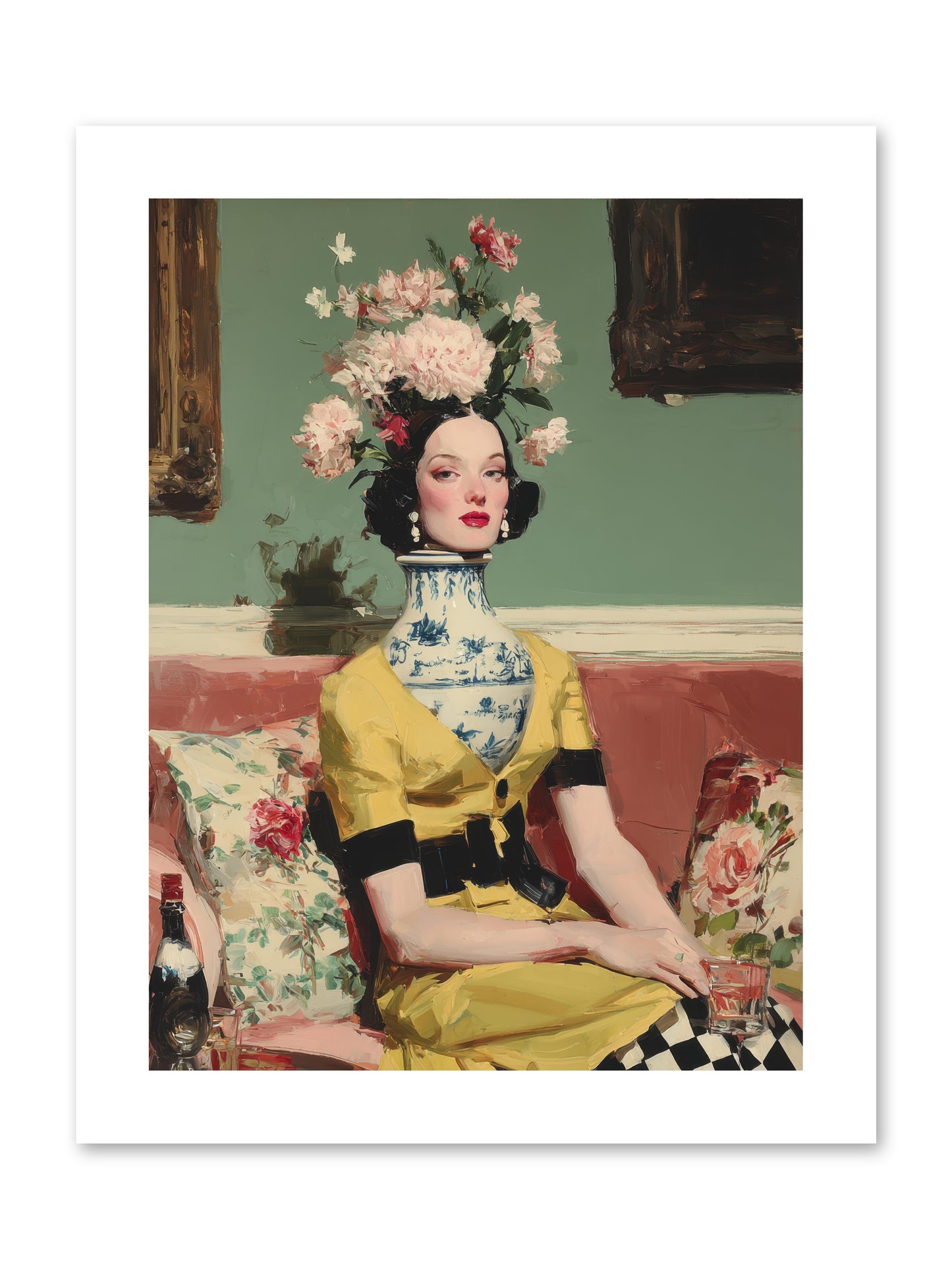The Porcelain Parlour -- Loose Canvas Print 9x12