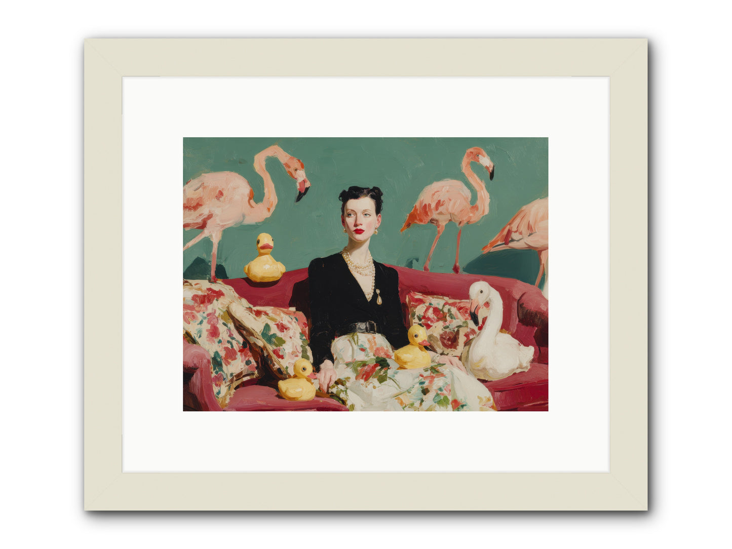 The Portraits of Politesse -- Framed Print - White 12x9