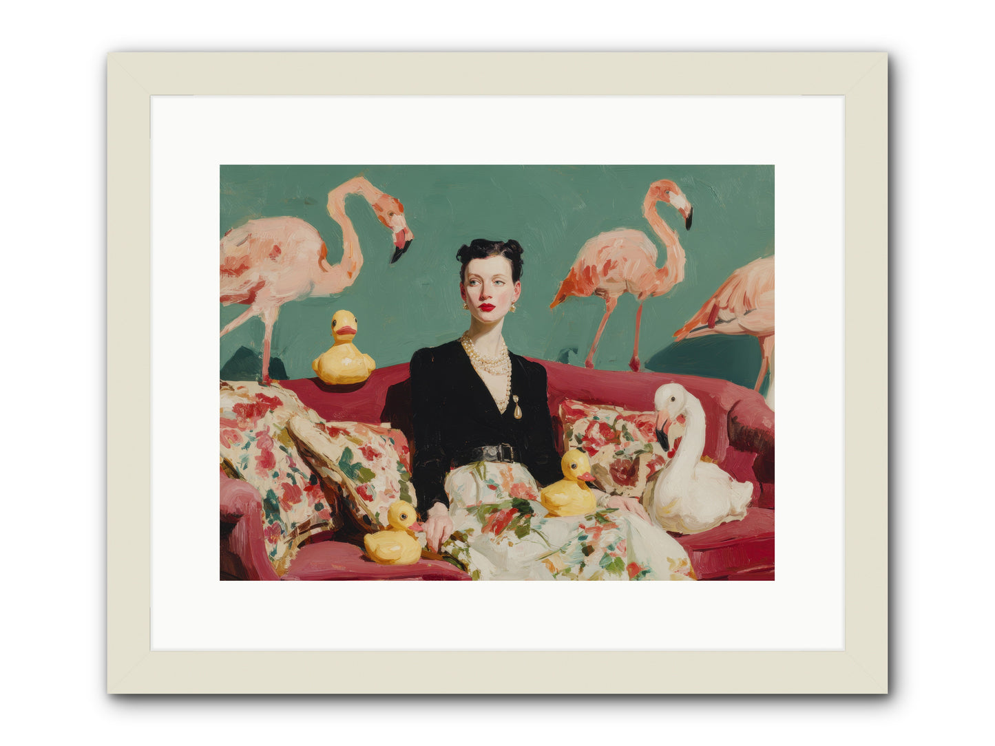 The Portraits of Politesse -- Framed Print - White 16x12