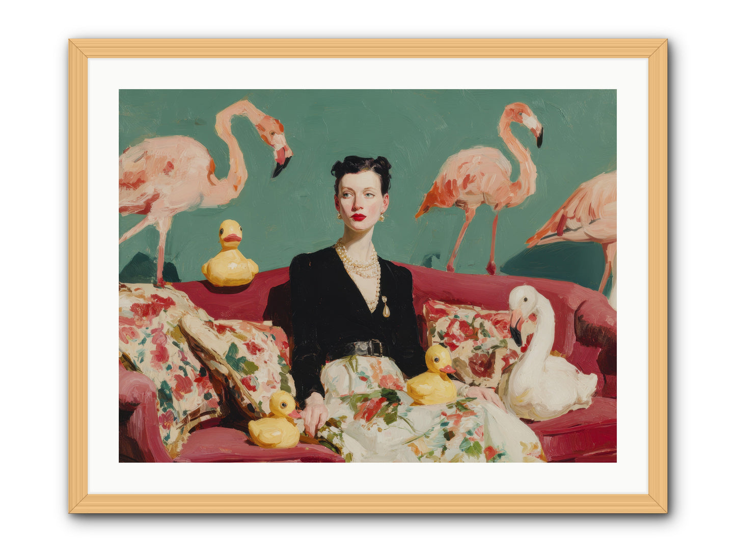The Portraits of Politesse -- Framed Print - Natural 32x24