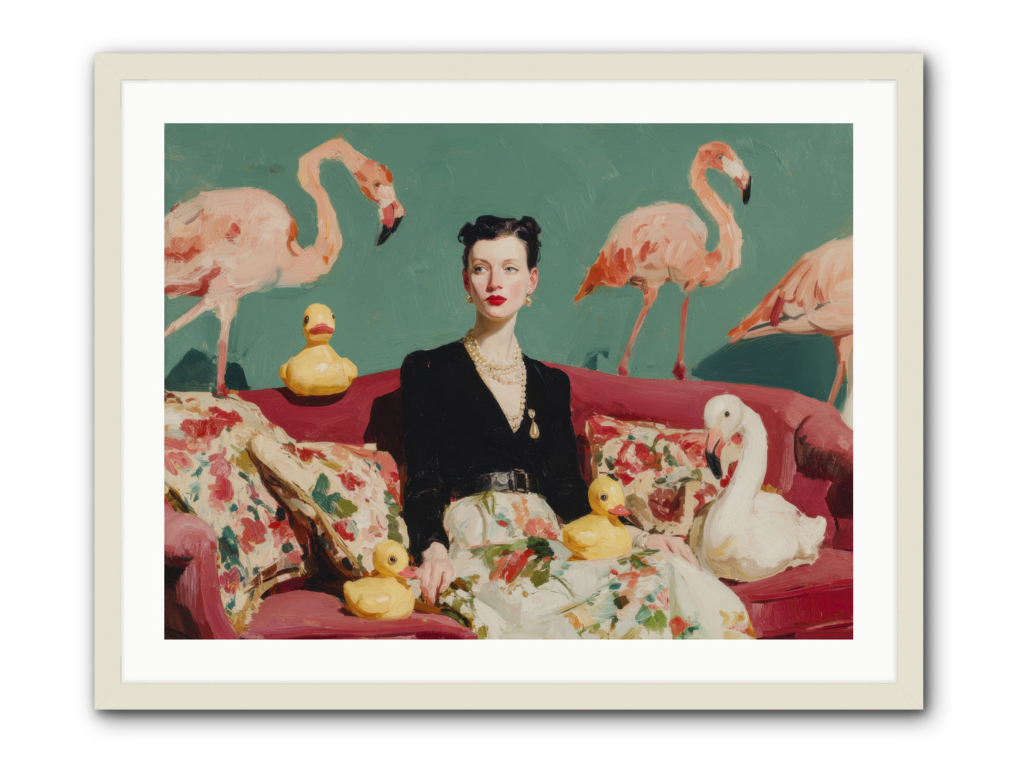The Portraits of Politesse -- Framed Print - White 32x24