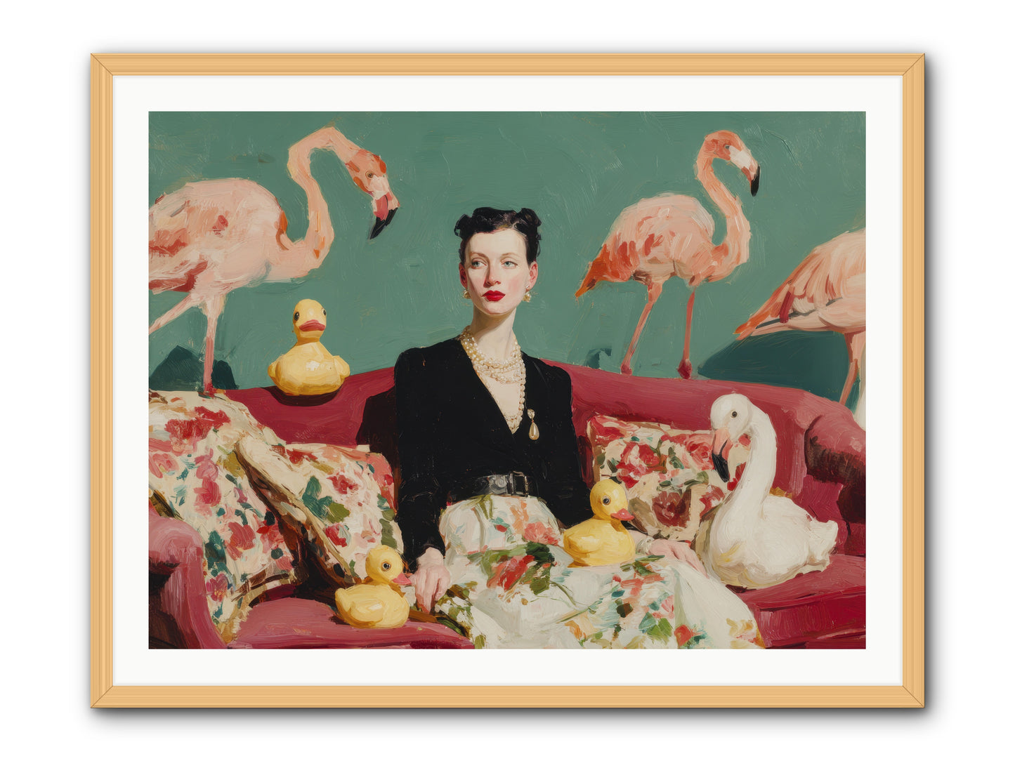 The Portraits of Politesse -- Framed Print - Natural 40x30