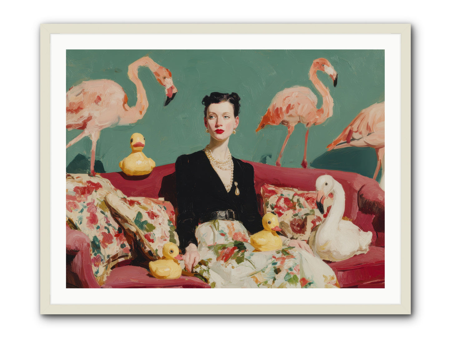 The Portraits of Politesse -- Framed Print - White 40x30