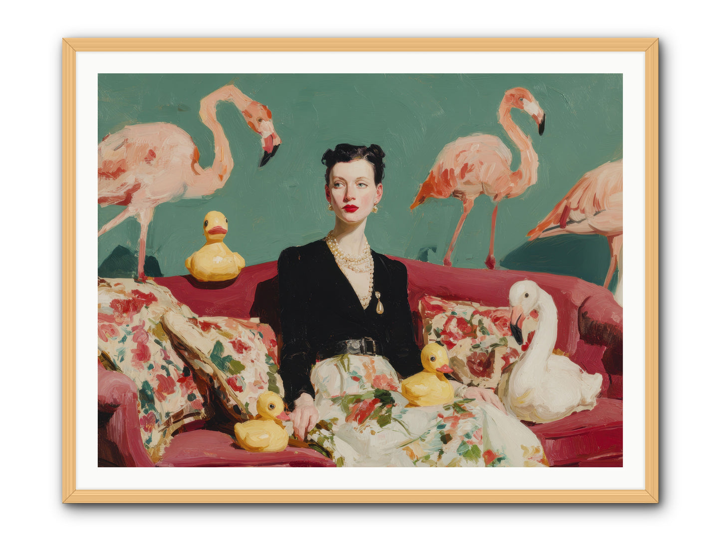 The Portraits of Politesse -- Framed Print - Natural 48x36