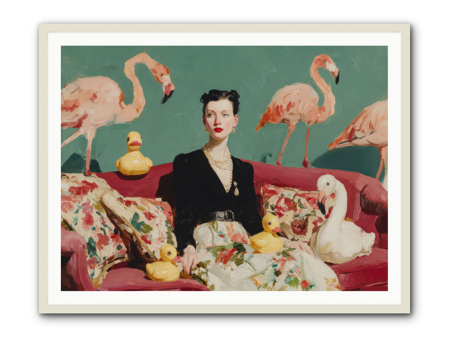 The Portraits of Politesse -- Framed Print - White 48x36