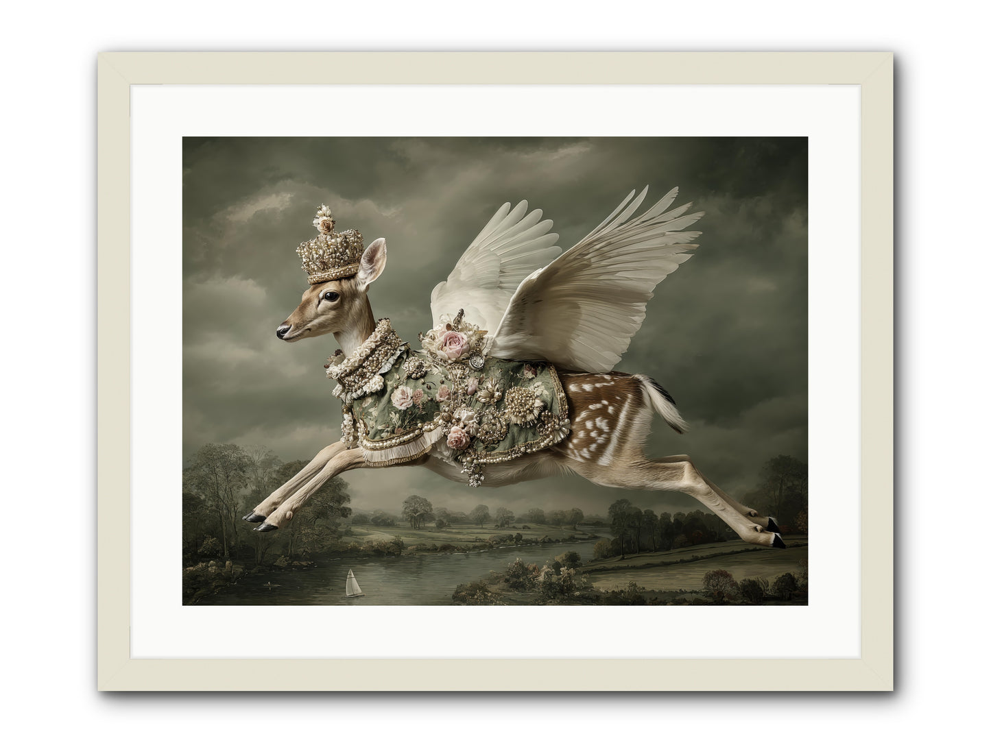 The Quiet Between Bells -- Framed Print - White 24x18