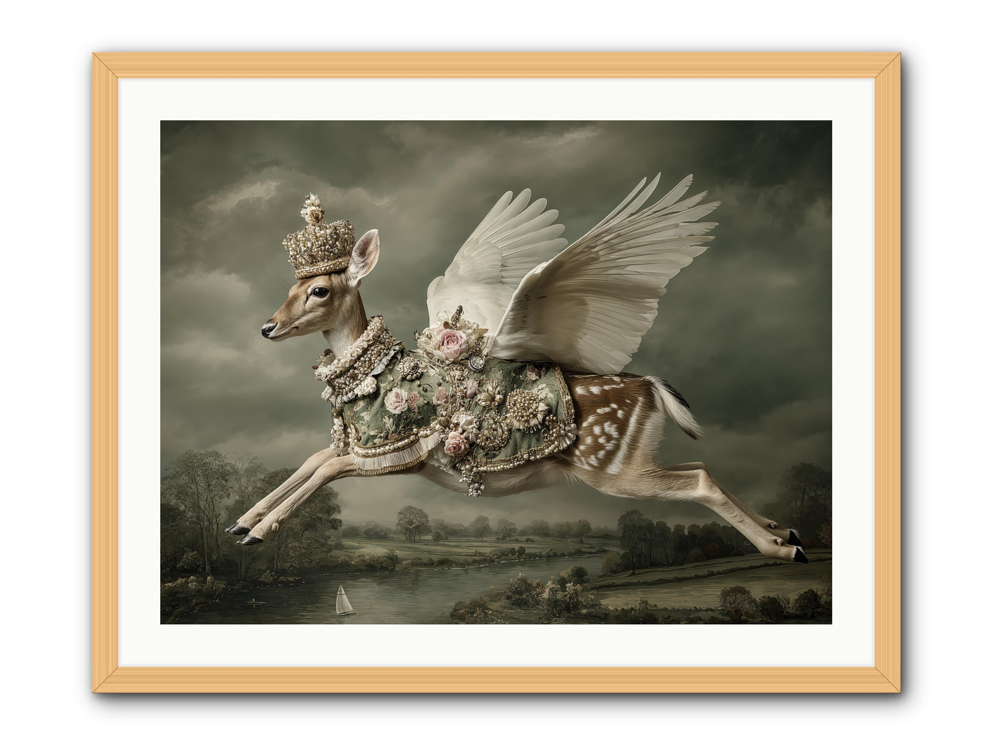 The Quiet Between Bells -- Framed Print - Natural 32x24