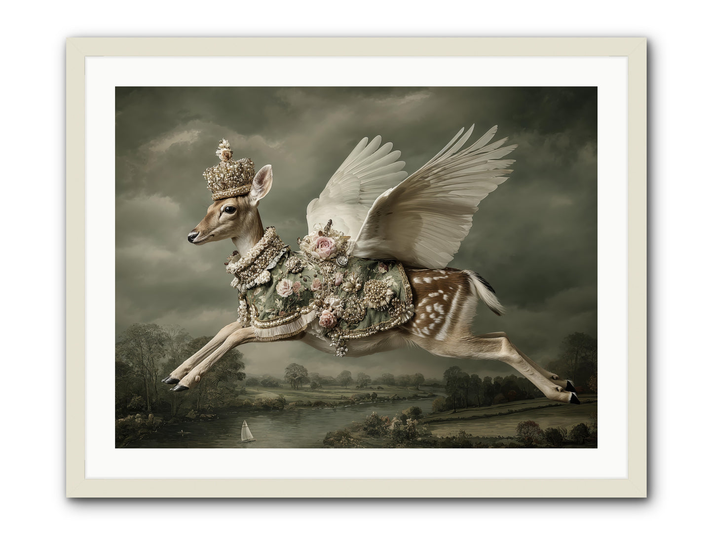 The Quiet Between Bells -- Framed Print - White 32x24