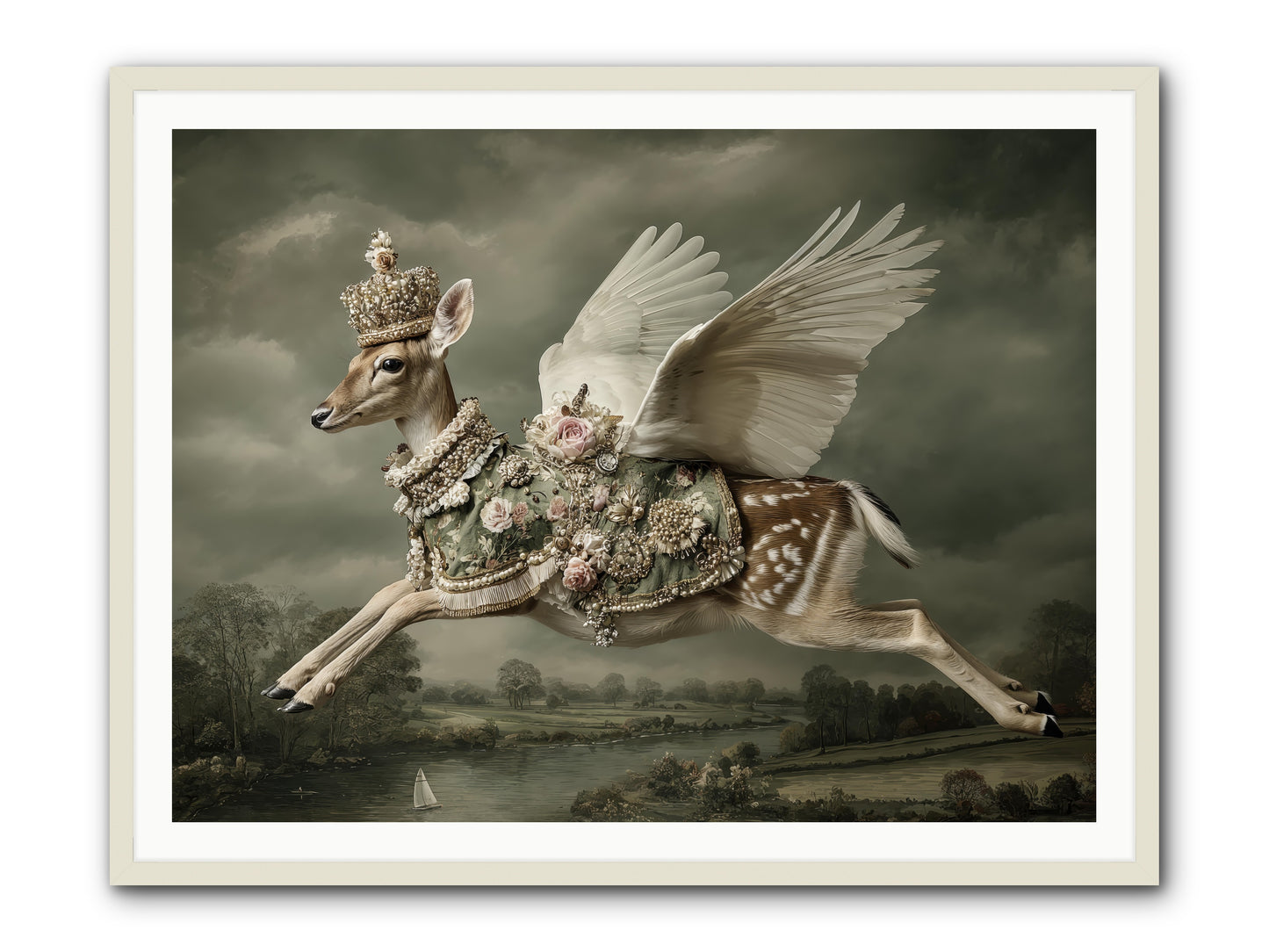 The Quiet Between Bells -- Framed Print - White 48x36