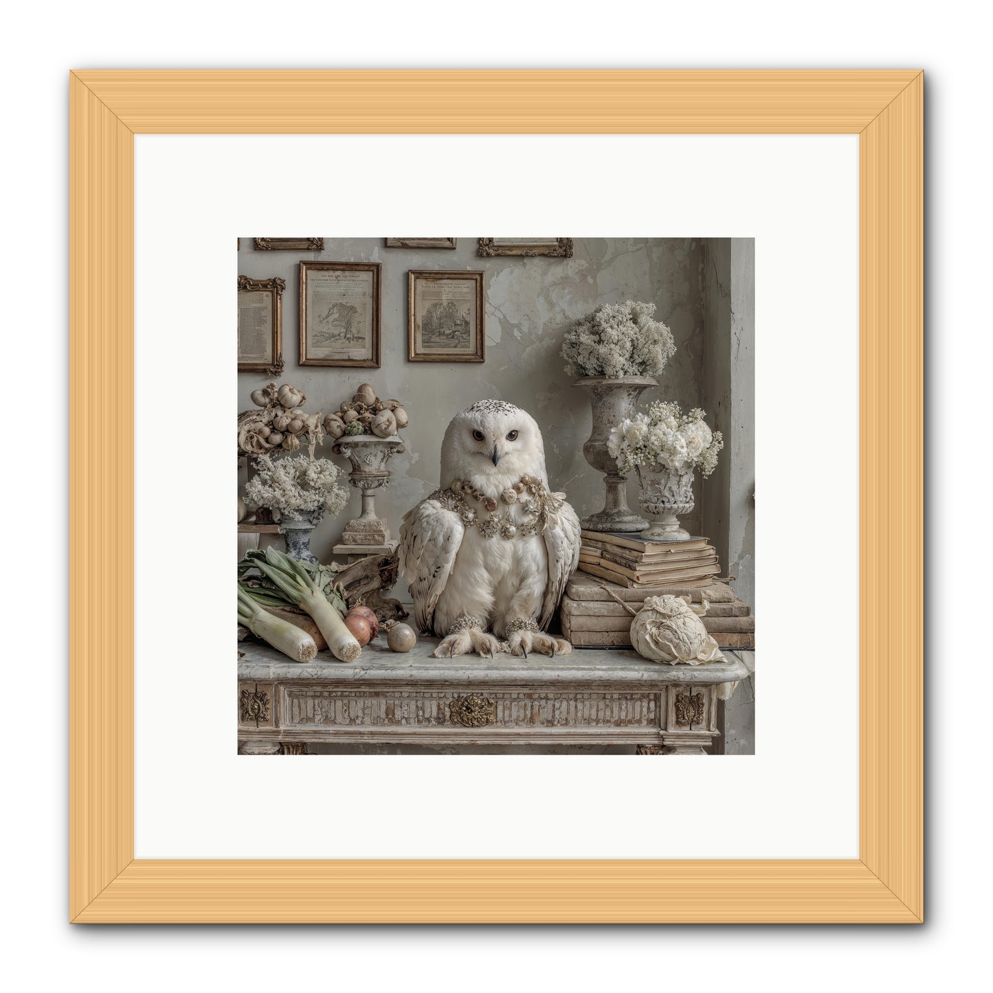The Quiet Bloom -- Framed Print - Natural 10x10