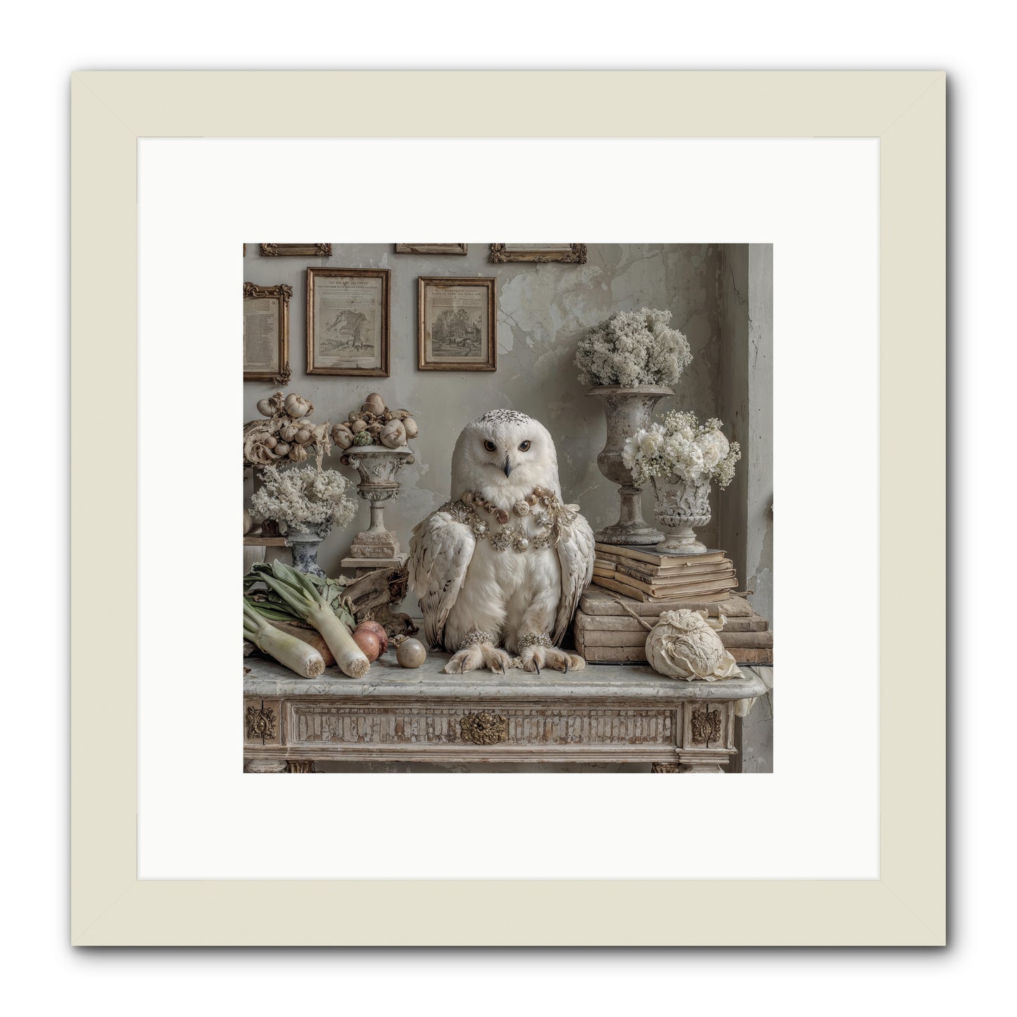 The Quiet Bloom -- Framed Print - White 10x10