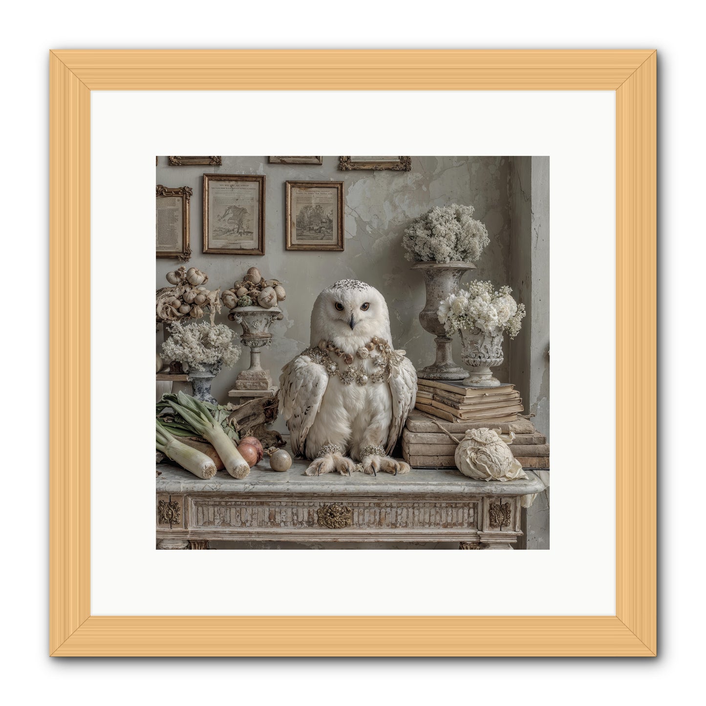 The Quiet Bloom -- Framed Print - Natural 12x12