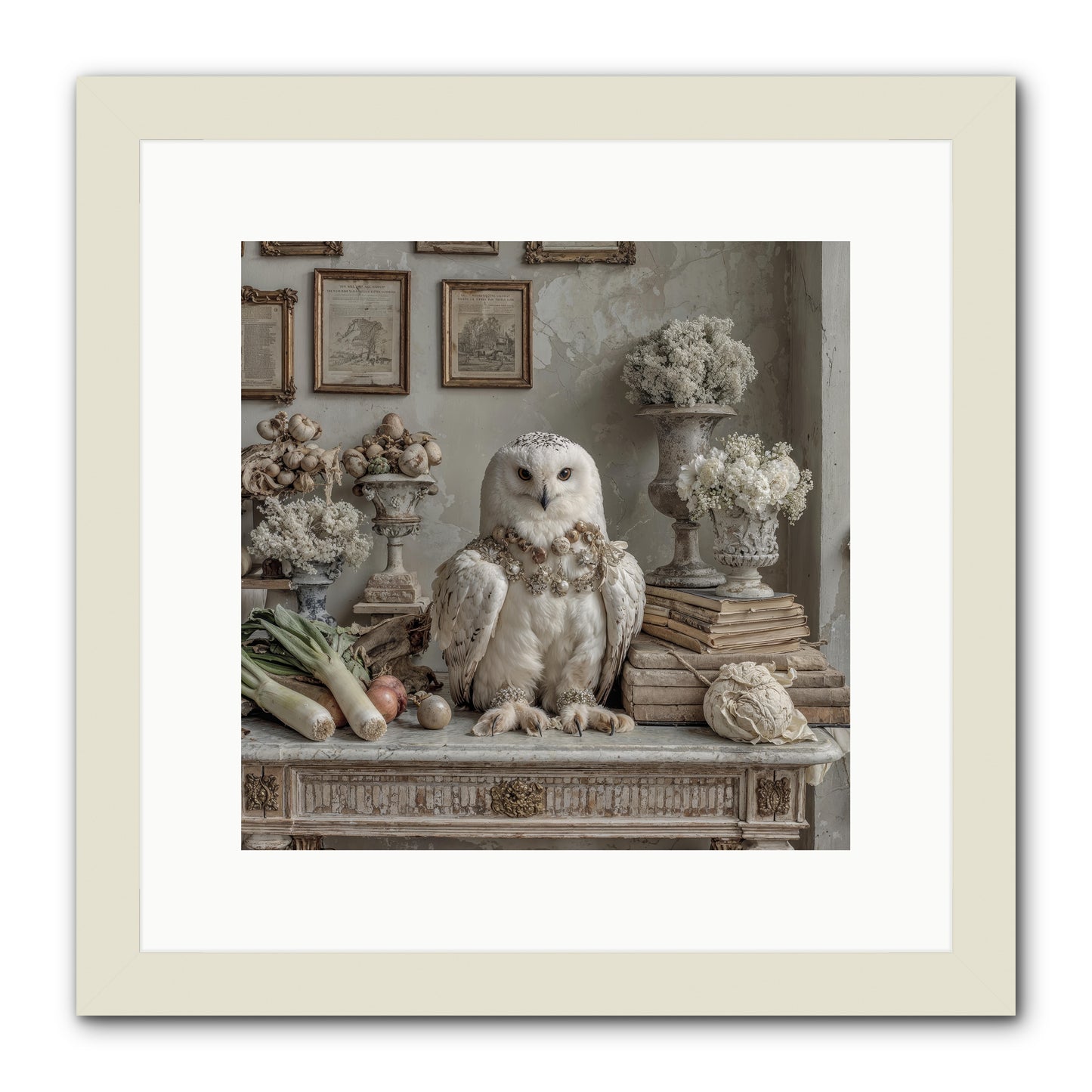 The Quiet Bloom -- Framed Print - White 12x12