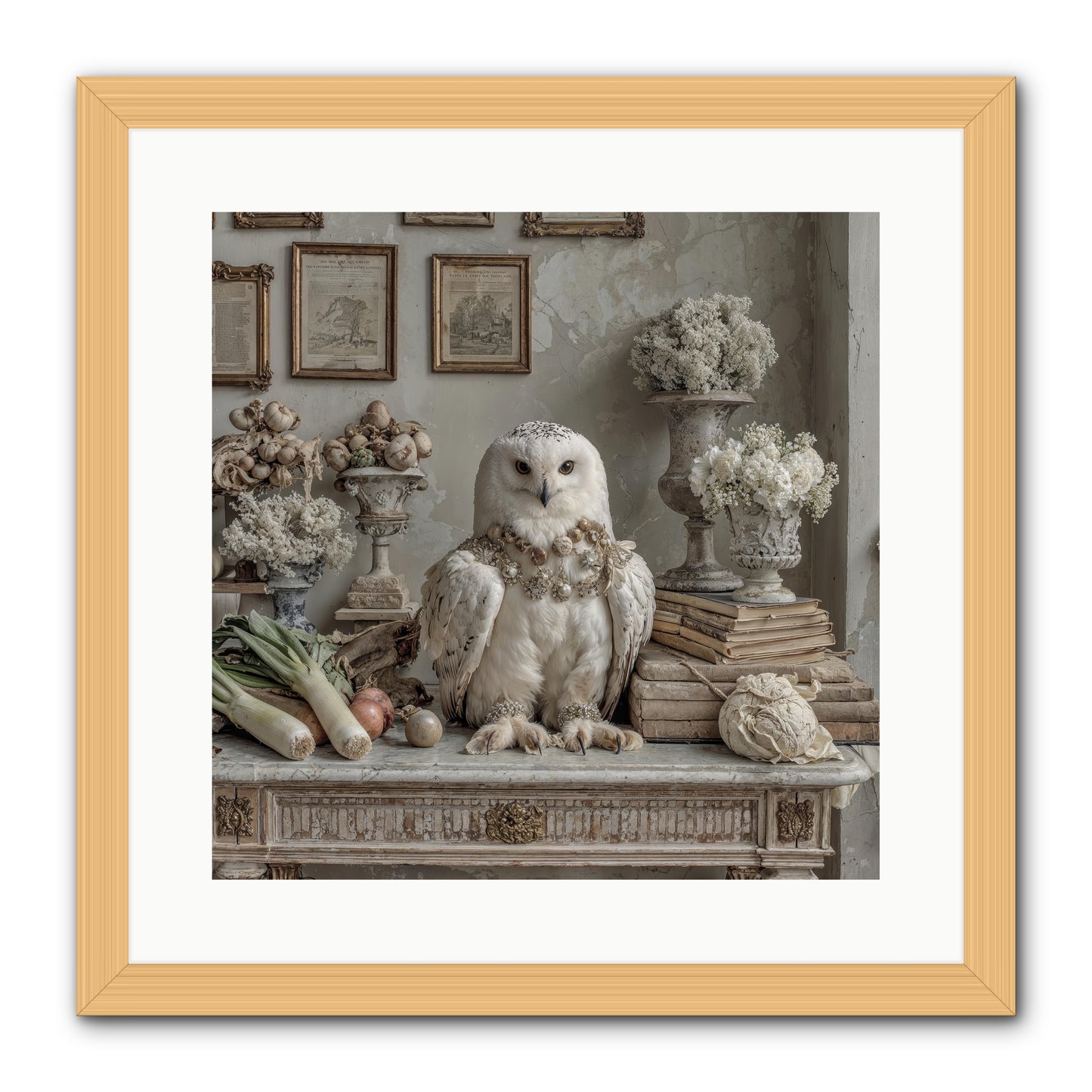The Quiet Bloom -- Framed Print - Natural 16x16