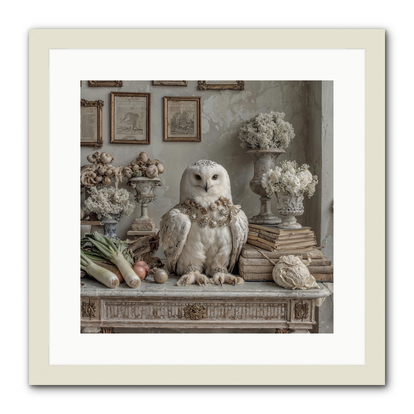 The Quiet Bloom -- Framed Print - White 16x16