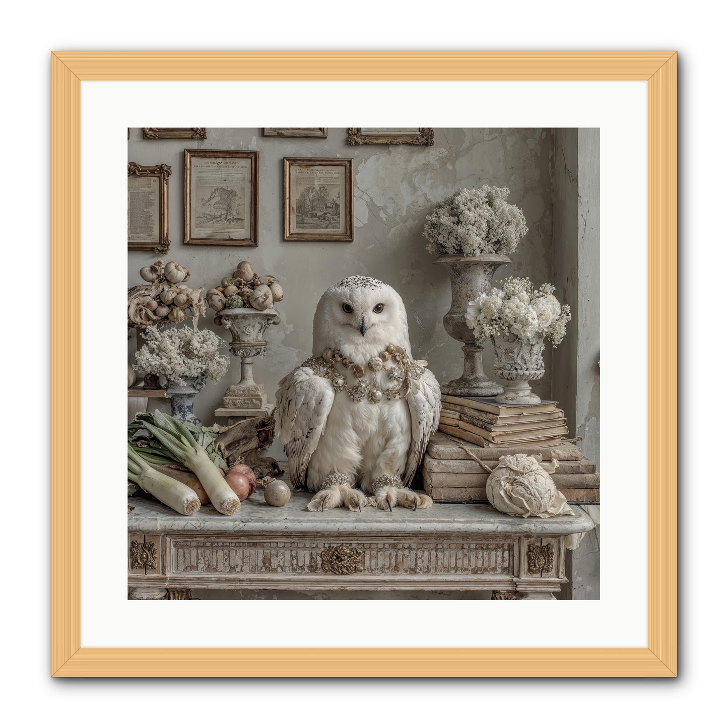 The Quiet Bloom -- Framed Print - Natural 20x20
