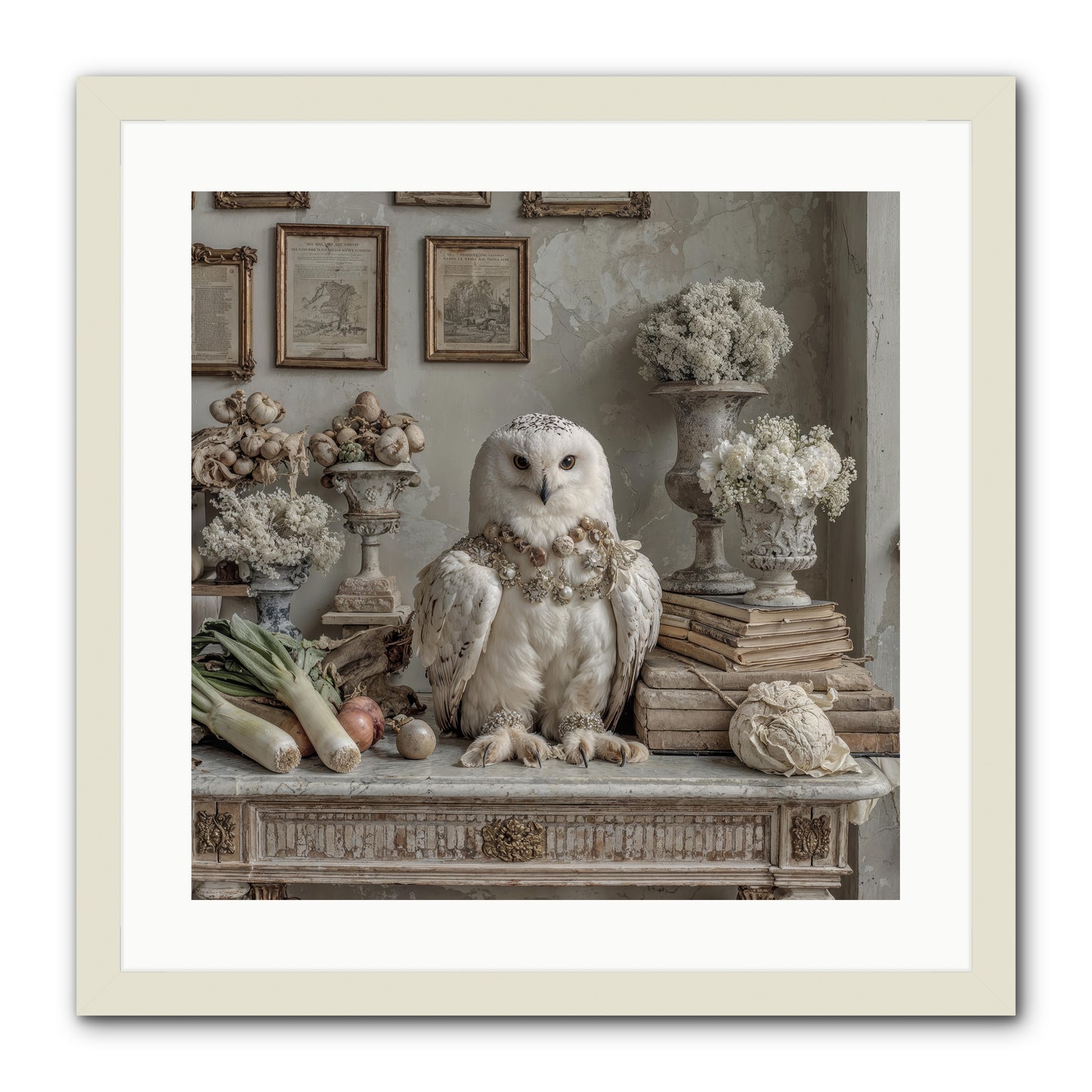The Quiet Bloom -- Framed Print - White 20x20