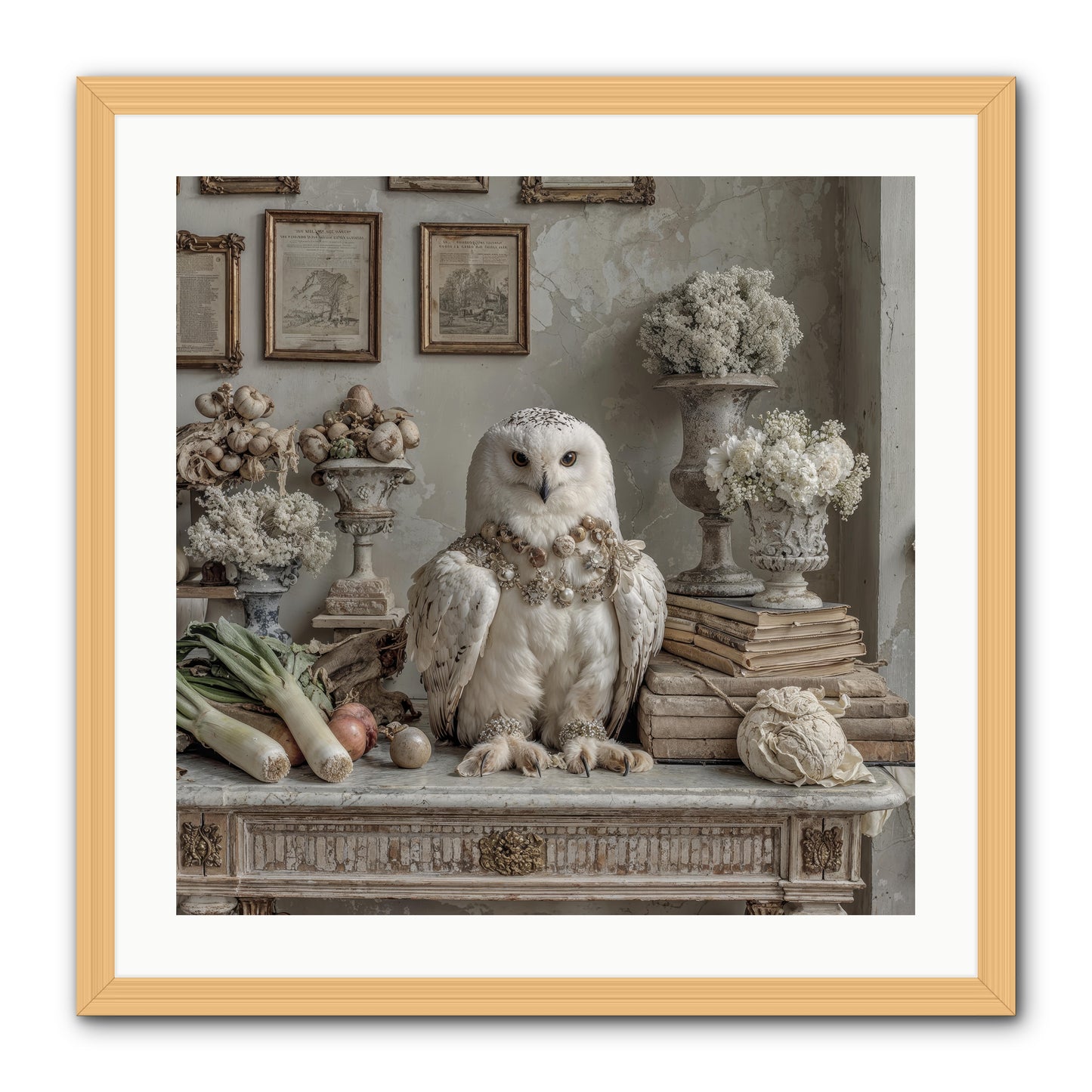 The Quiet Bloom -- Framed Print - Natural 24x24