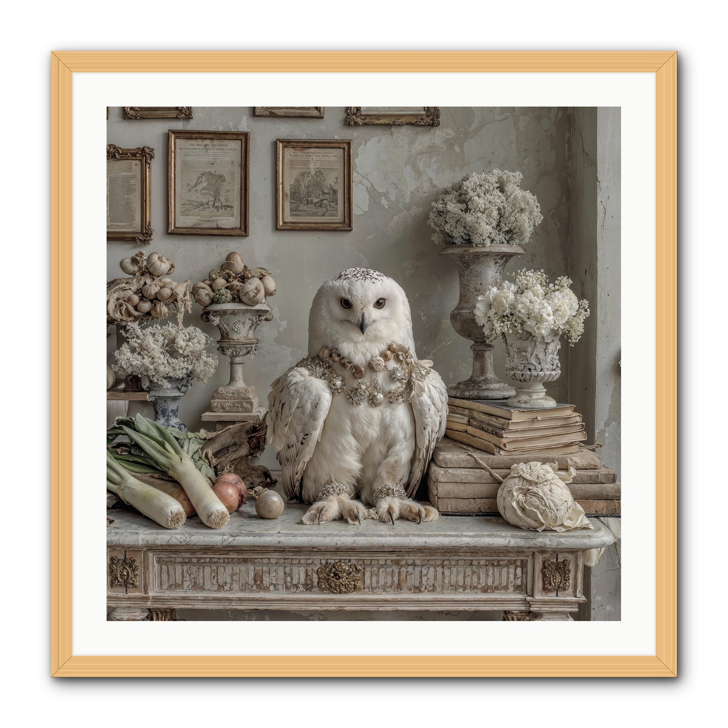 The Quiet Bloom -- Framed Print - Natural 30x30
