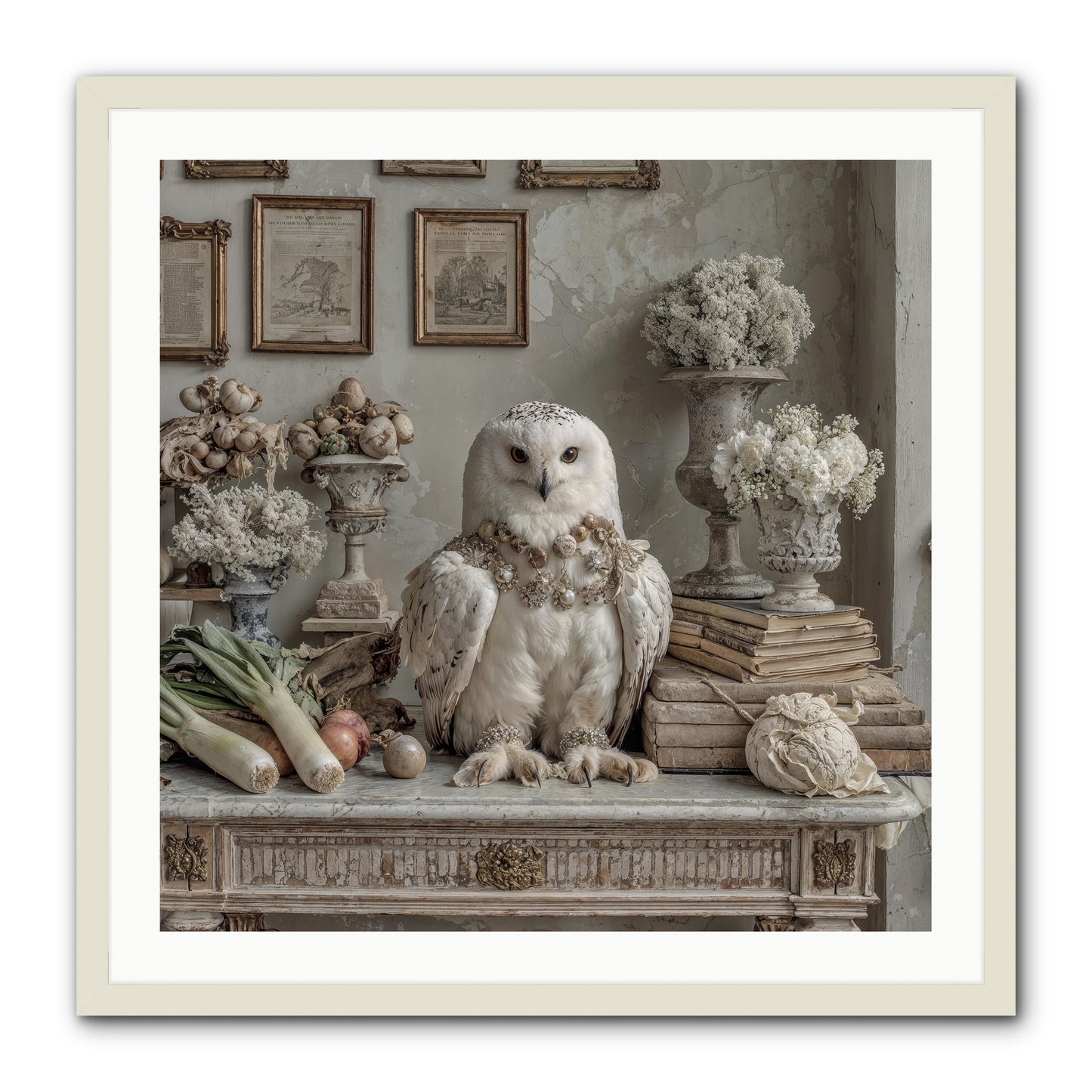 The Quiet Bloom -- Framed Print - White 30x30